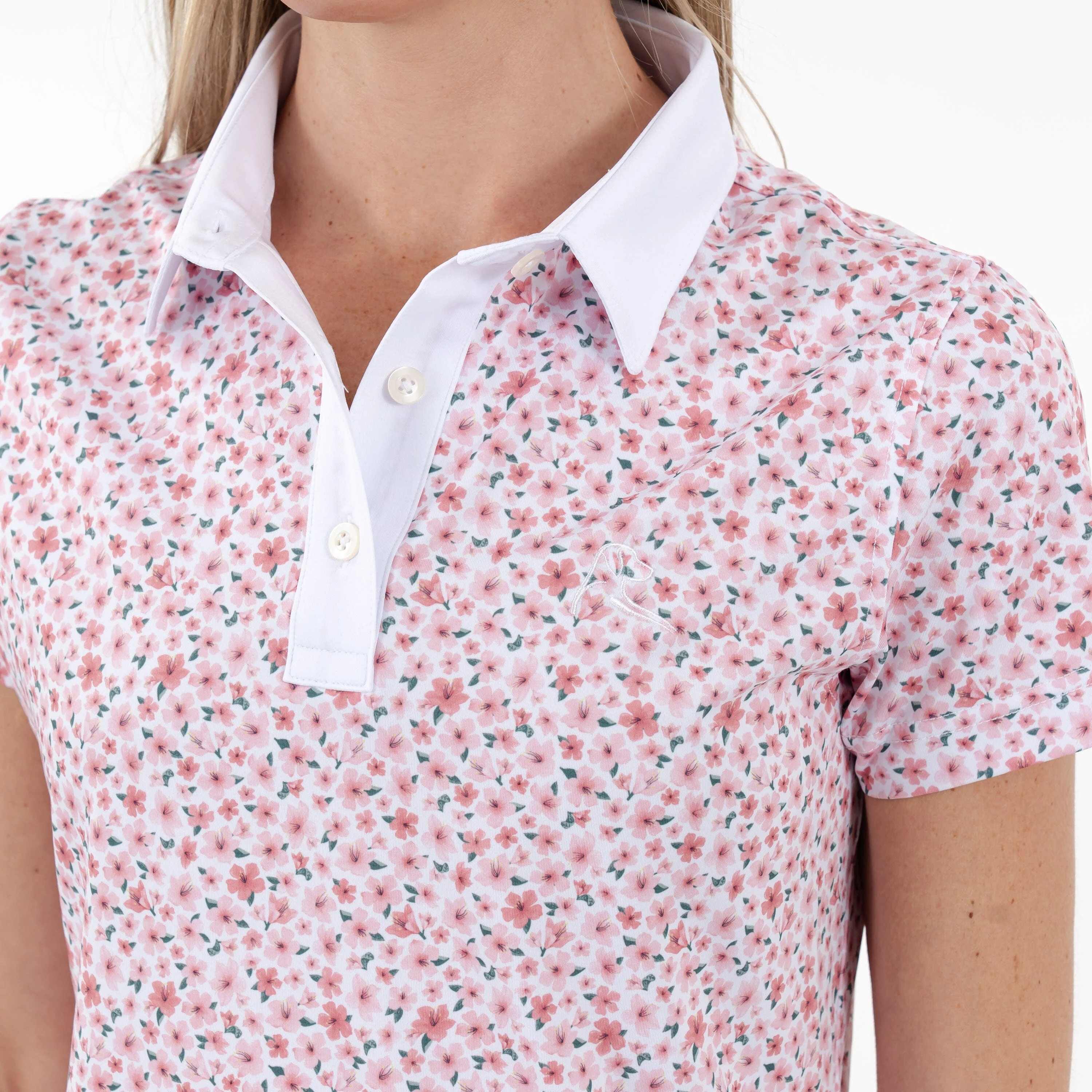 Azalea 2.0 Performance Polo | The Azalea 2.0 - White/Pearl Pink - Image 5
