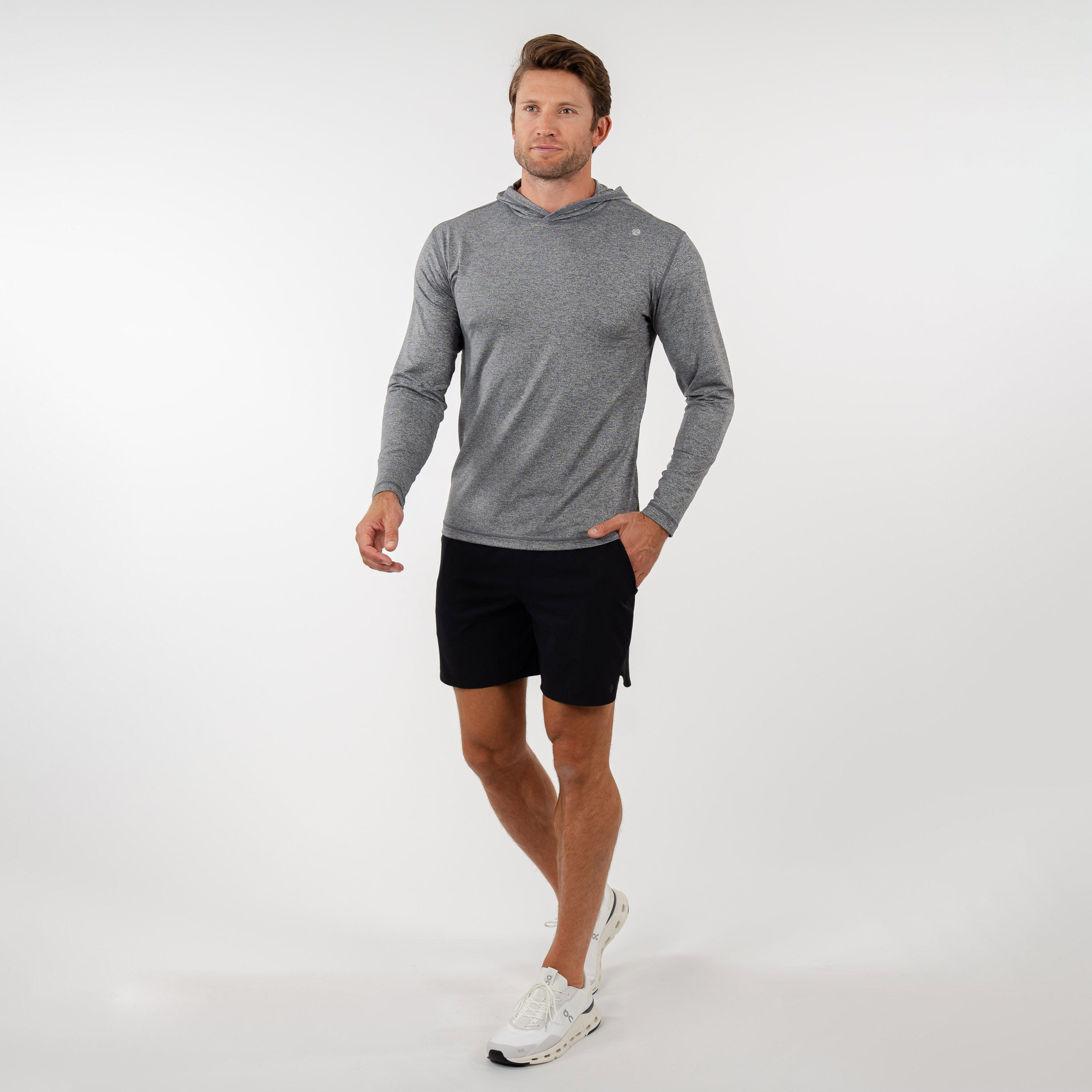 Blitz Tech Hoodie | Heather - Middie Grey/White - Image 4