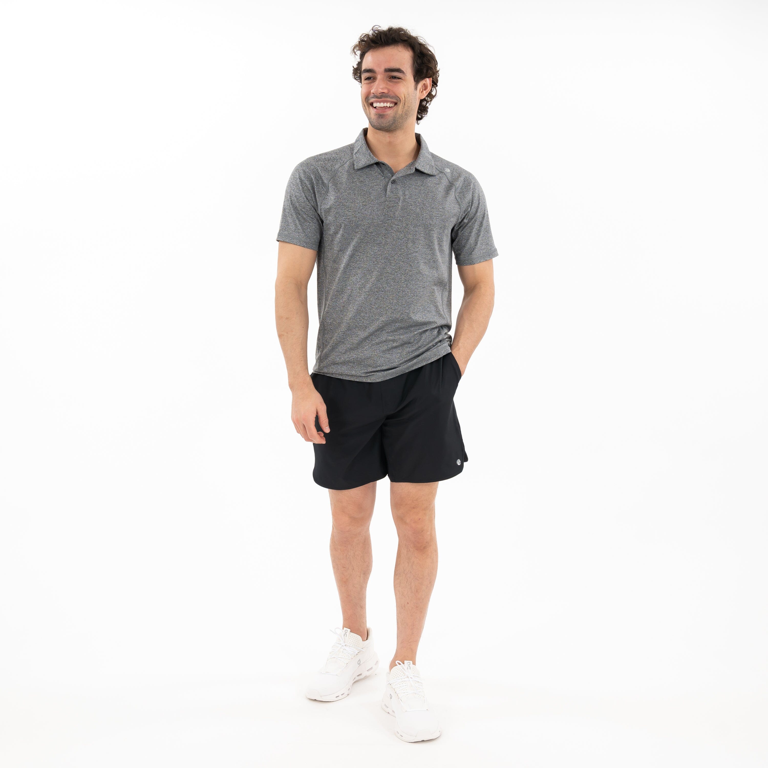 Blitz Tech Polo | Heather - Middie Grey/White - Image 6