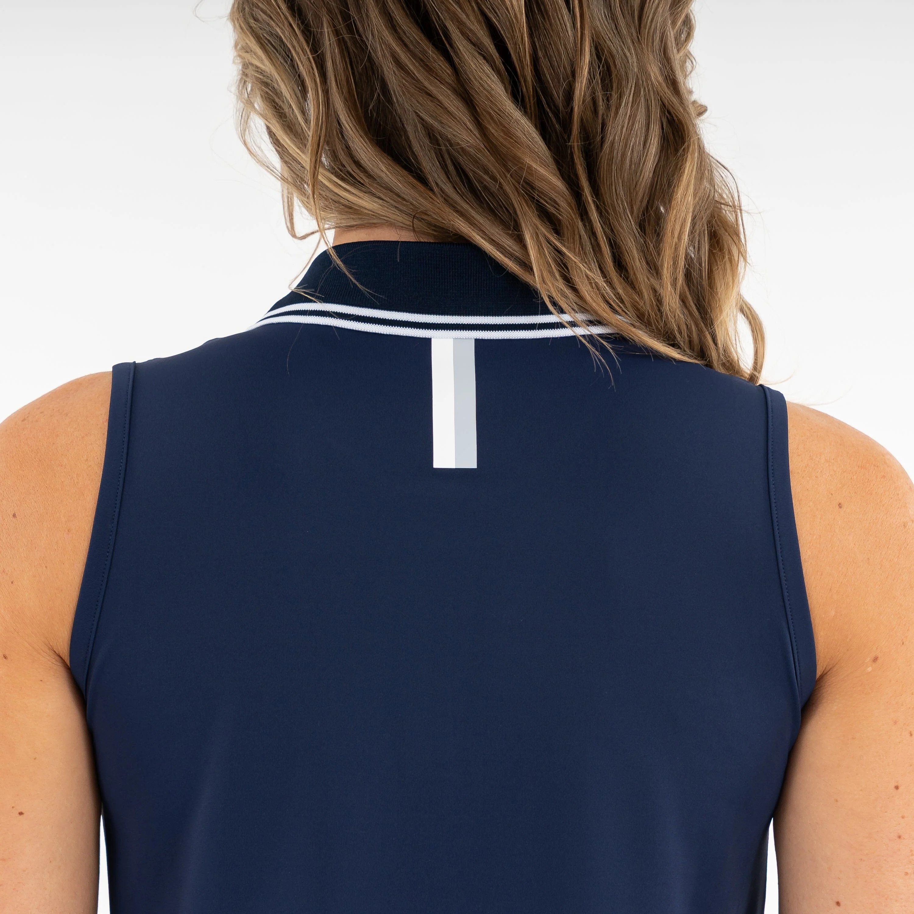 Brooke Sleeveless Performance Polo | Solid - Fleet Navy - Image 3