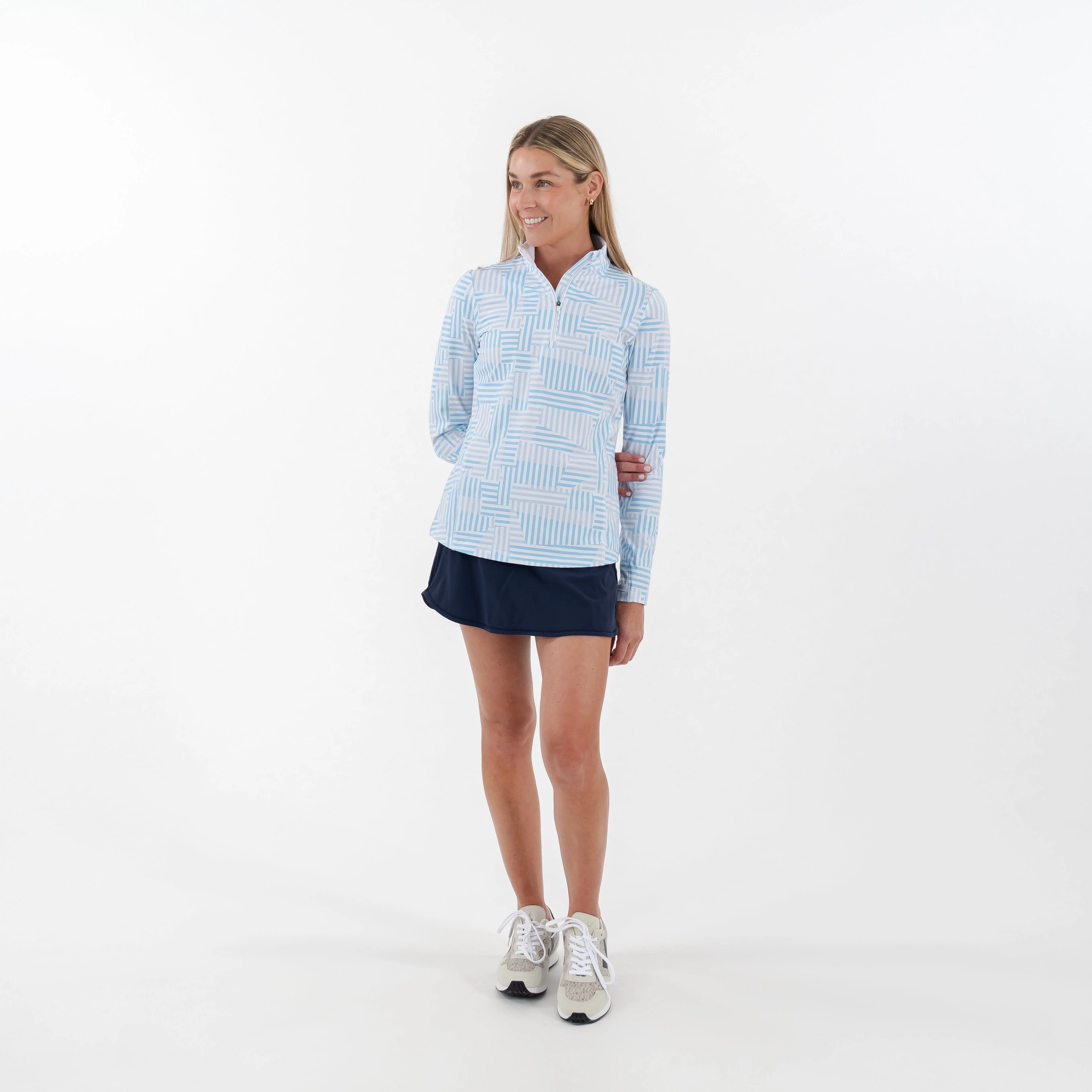 Chatham Performance Q-Zip | The Chatham - White/Pale Blue - Image 5