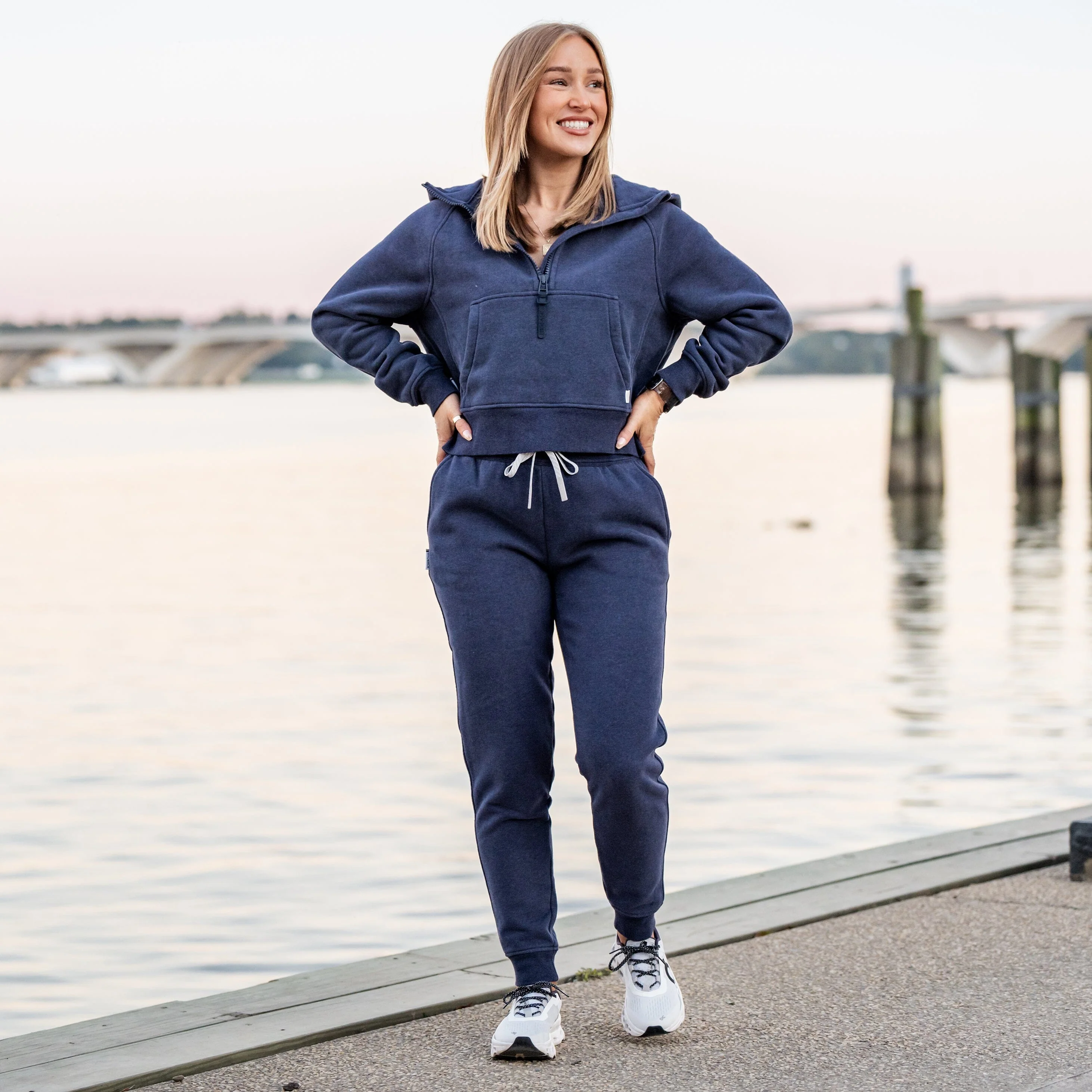 Clarity Half-Zip Hoodie | Heather - Fleet Navy - Image 9