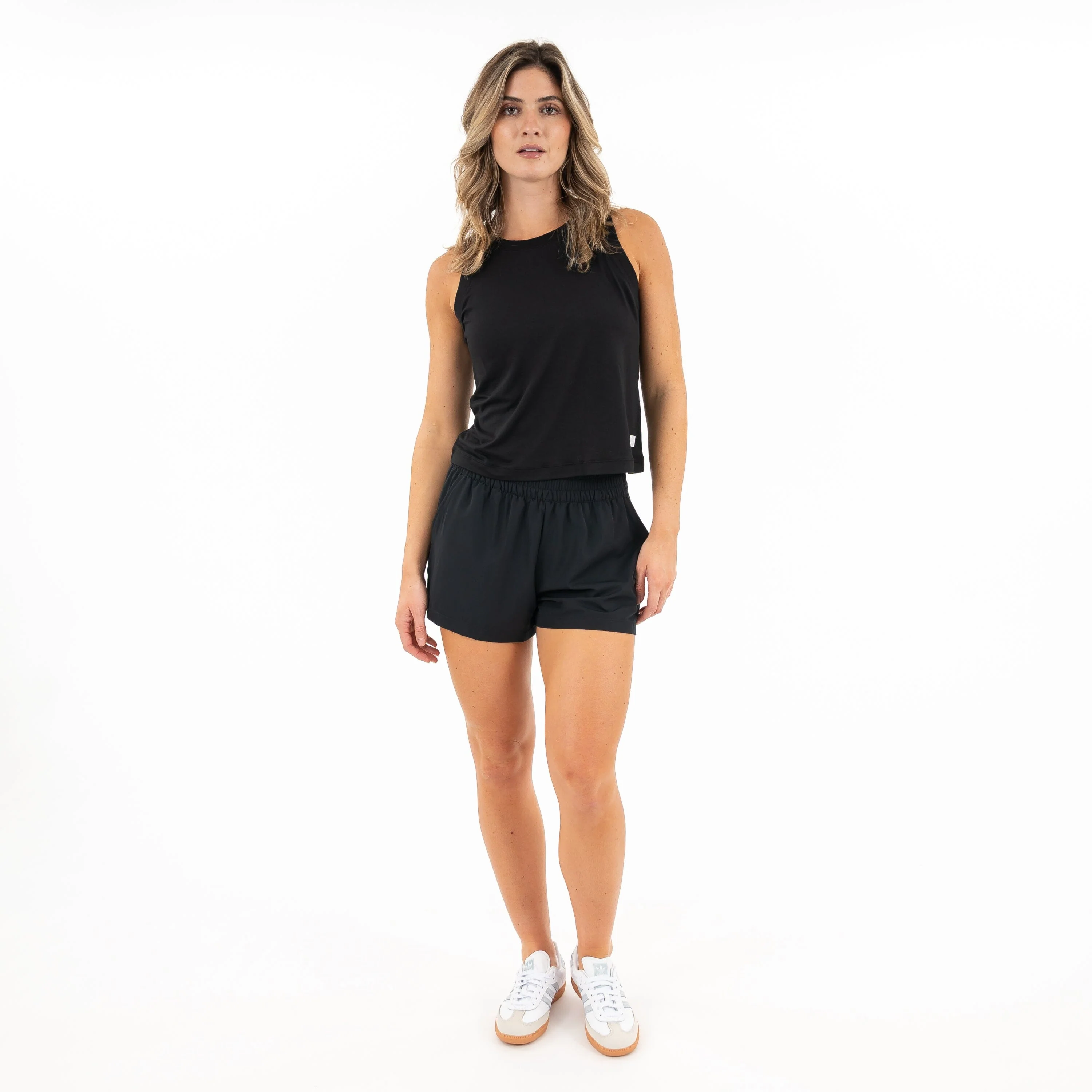 Drift Performance Crop Tank | Solid - Midnight Black - Image 6