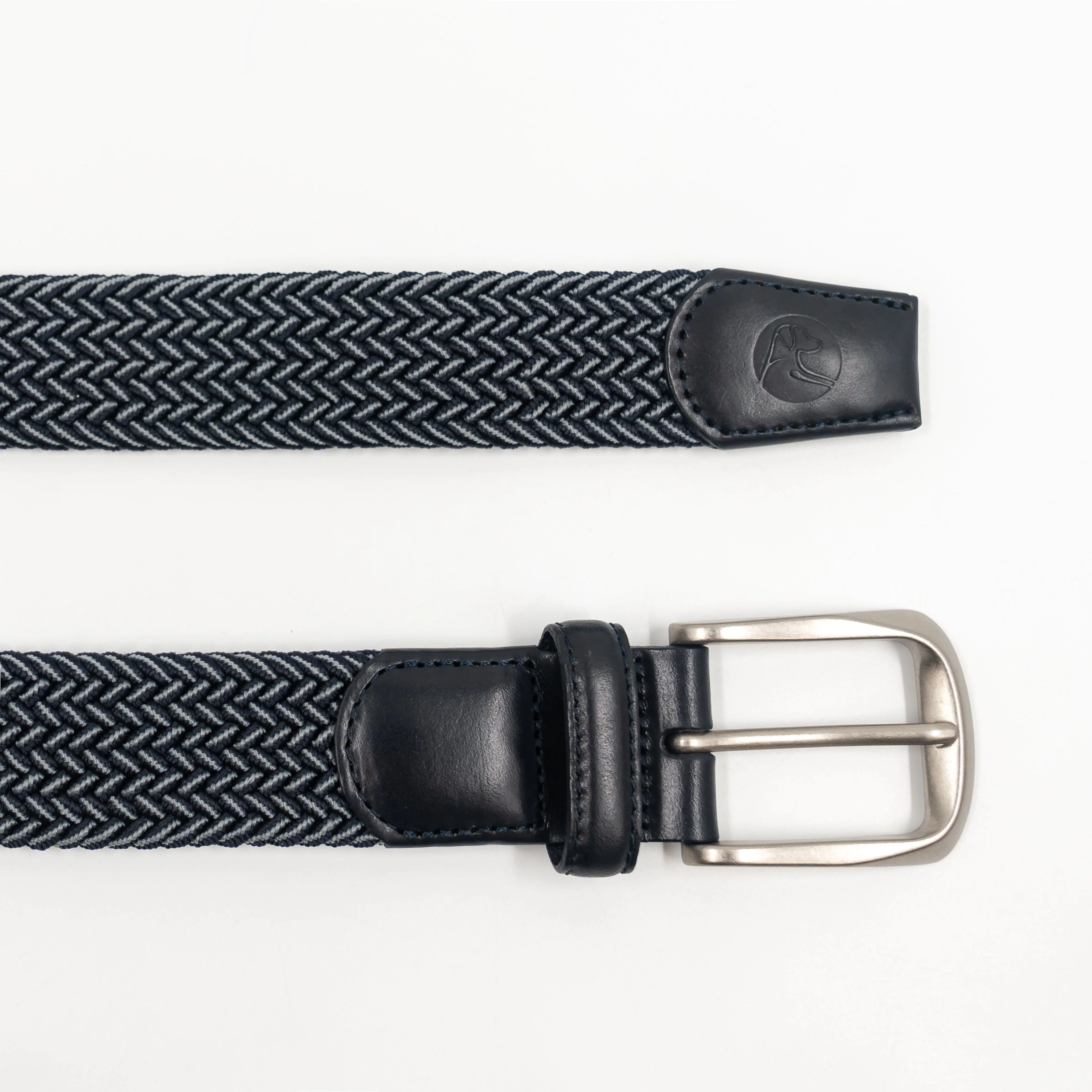 Flex Stretch Belt | The Two Color Weave - Fleet Navy/Thunder Grey - Image 2