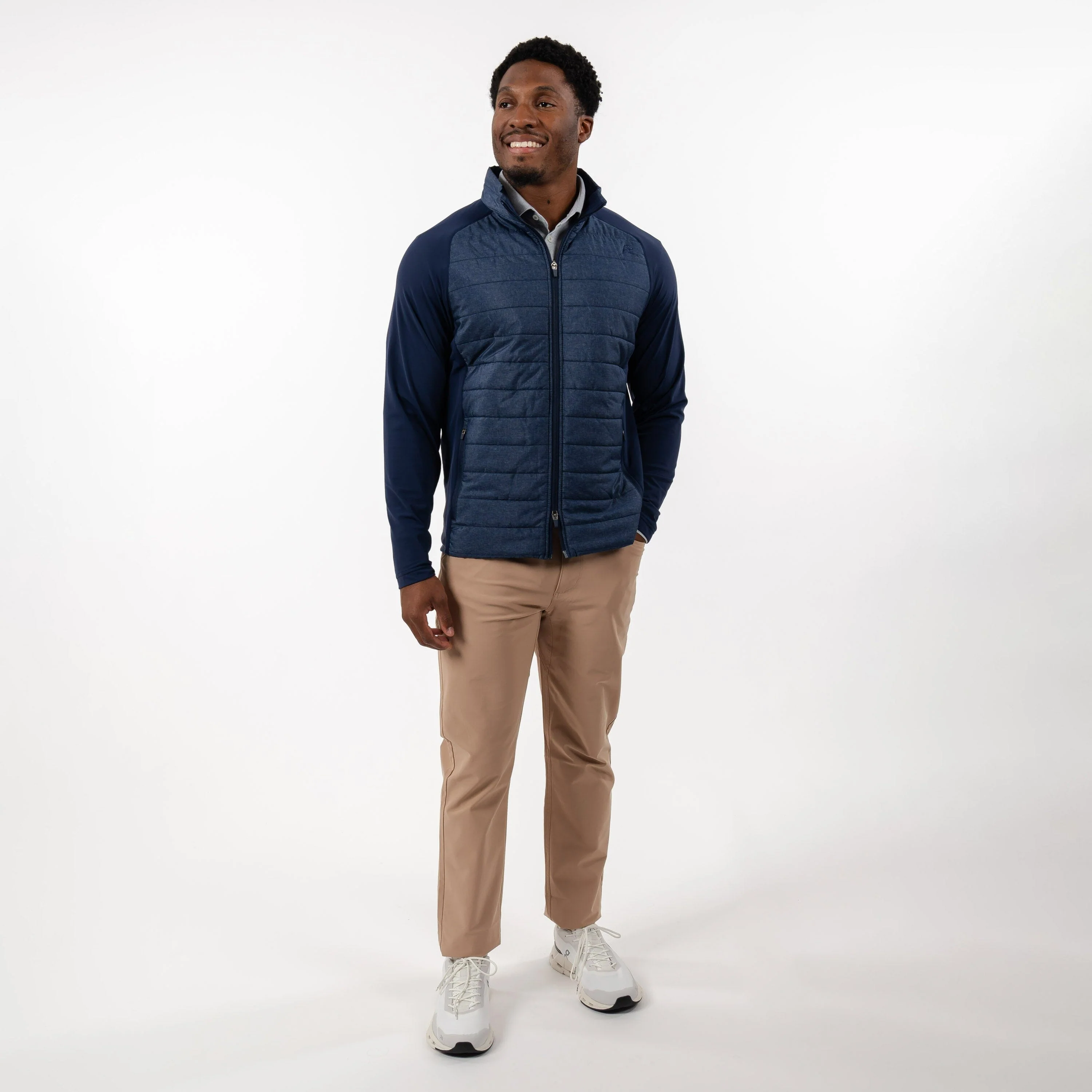 Fulton Hybrid Jacket | Heather - Fleet Navy/White - Image 4