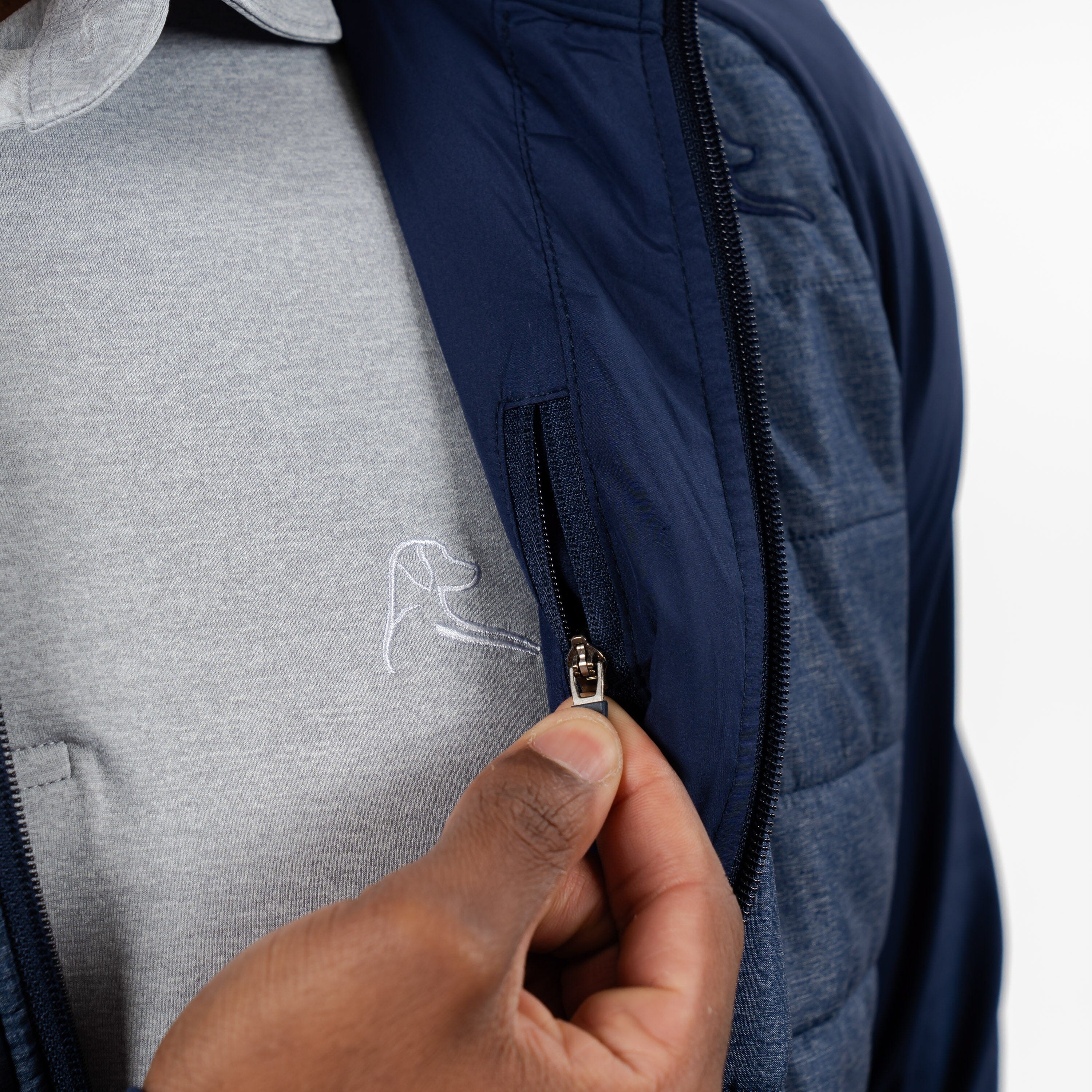Fulton Hybrid Jacket | Heather - Fleet Navy/White - Image 6