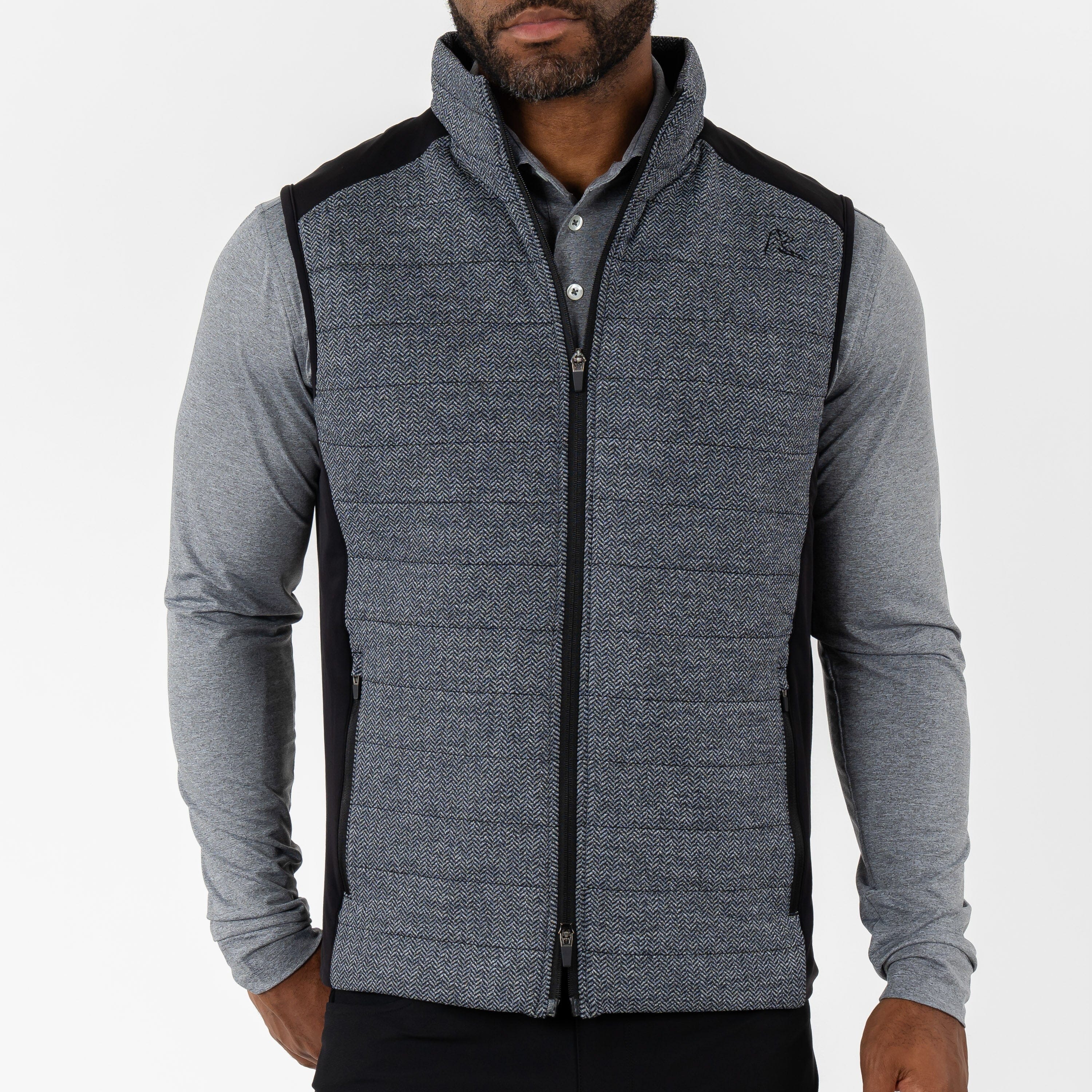 Fulton Performance Vest | The Herringbone - Black/White