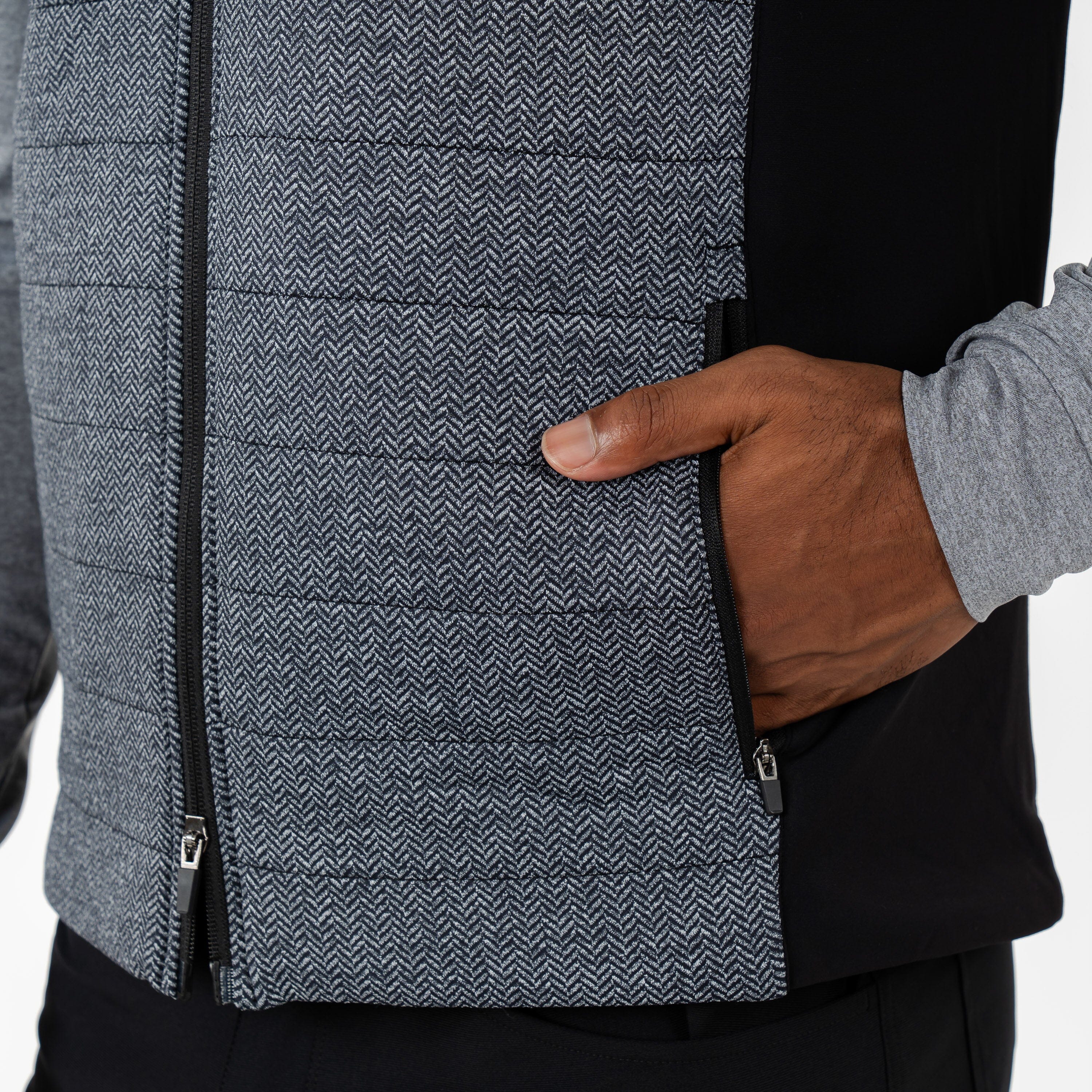Fulton Performance Vest | The Herringbone - Black/White - Image 6