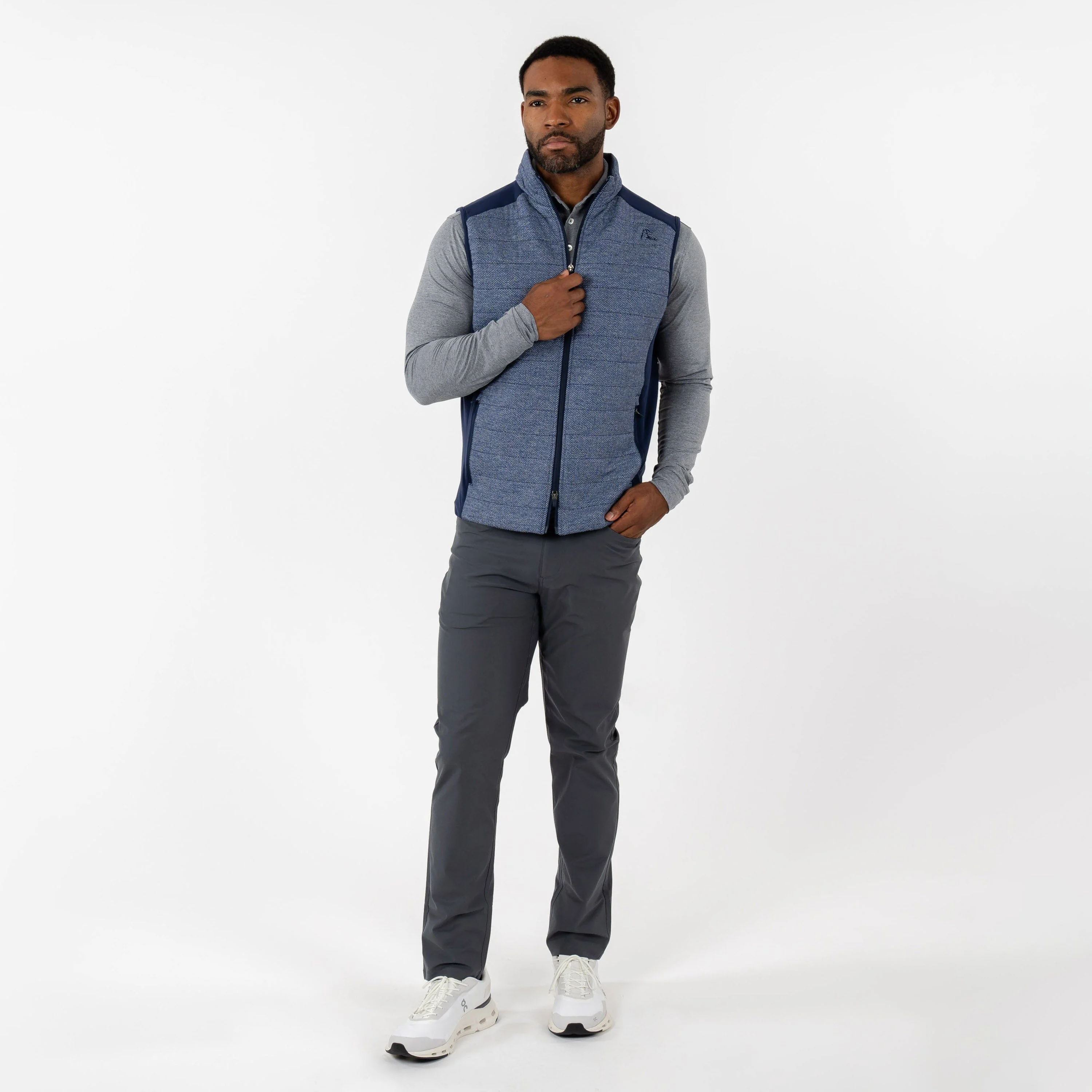 Fulton Performance Vest | The Herringbone - Fleet Navy/White - Image 4