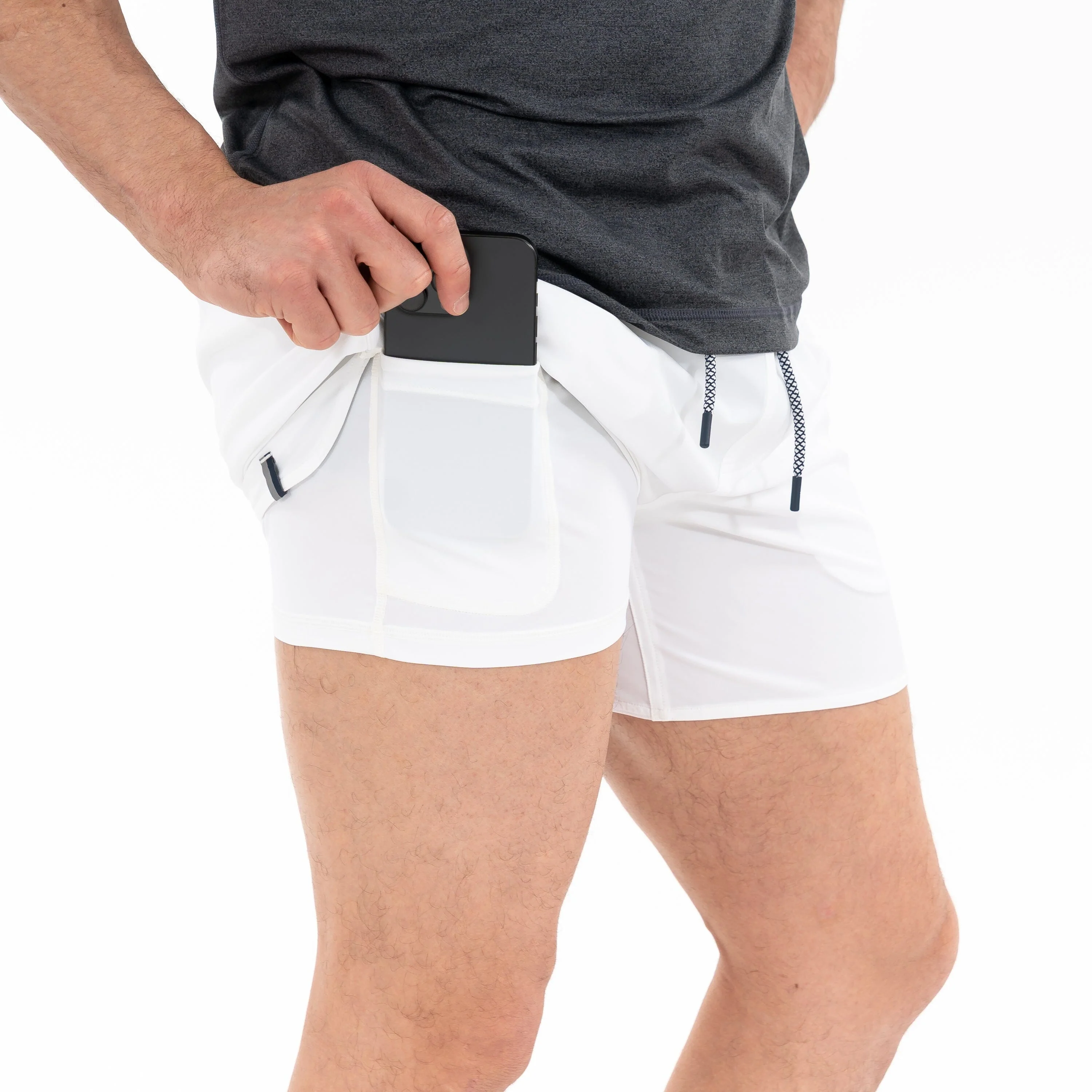 Grit Gym Short - 5" | Solid - White - Image 4