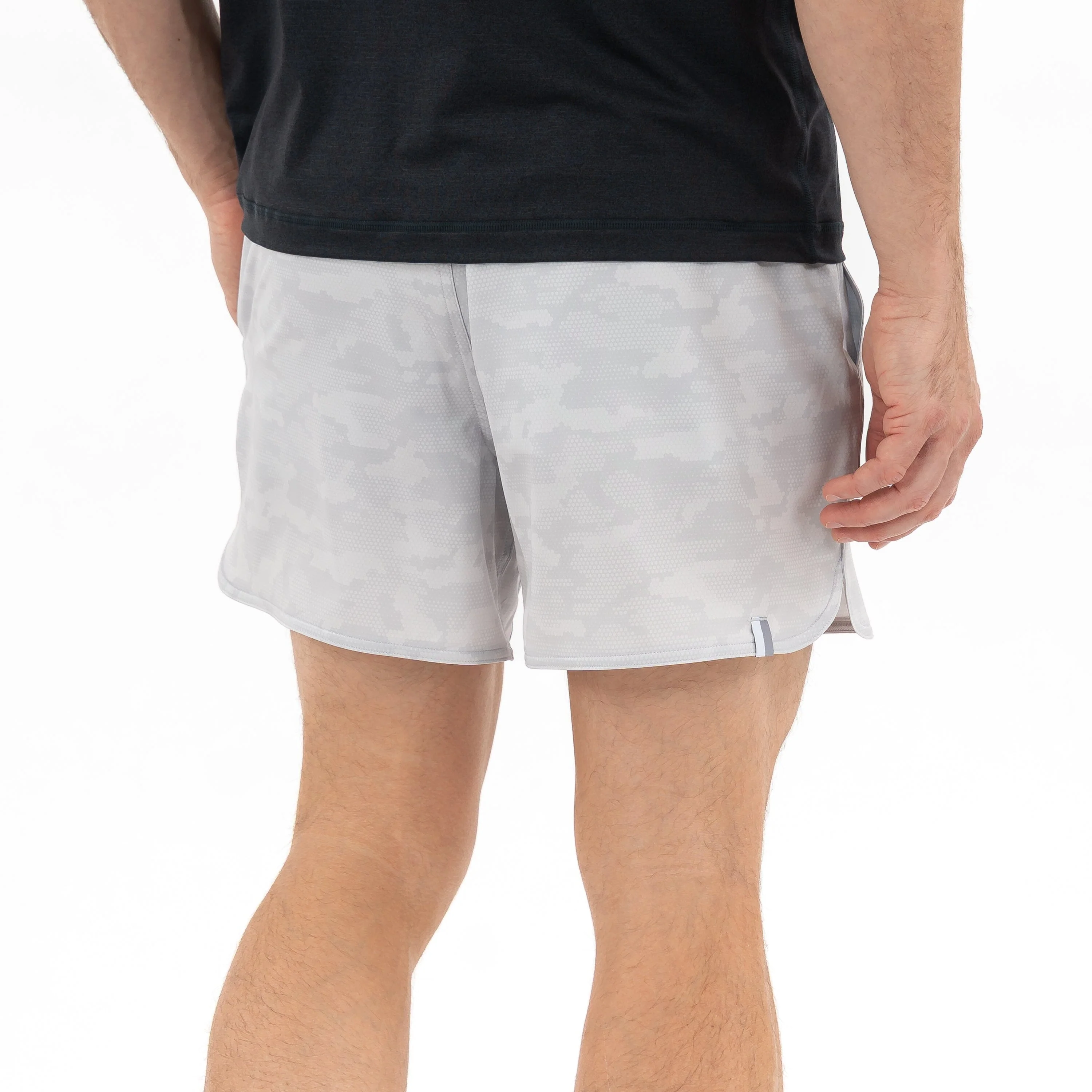 Grit Gym Short - 5" | The Hex Camo - Stratus Grey - Image 3