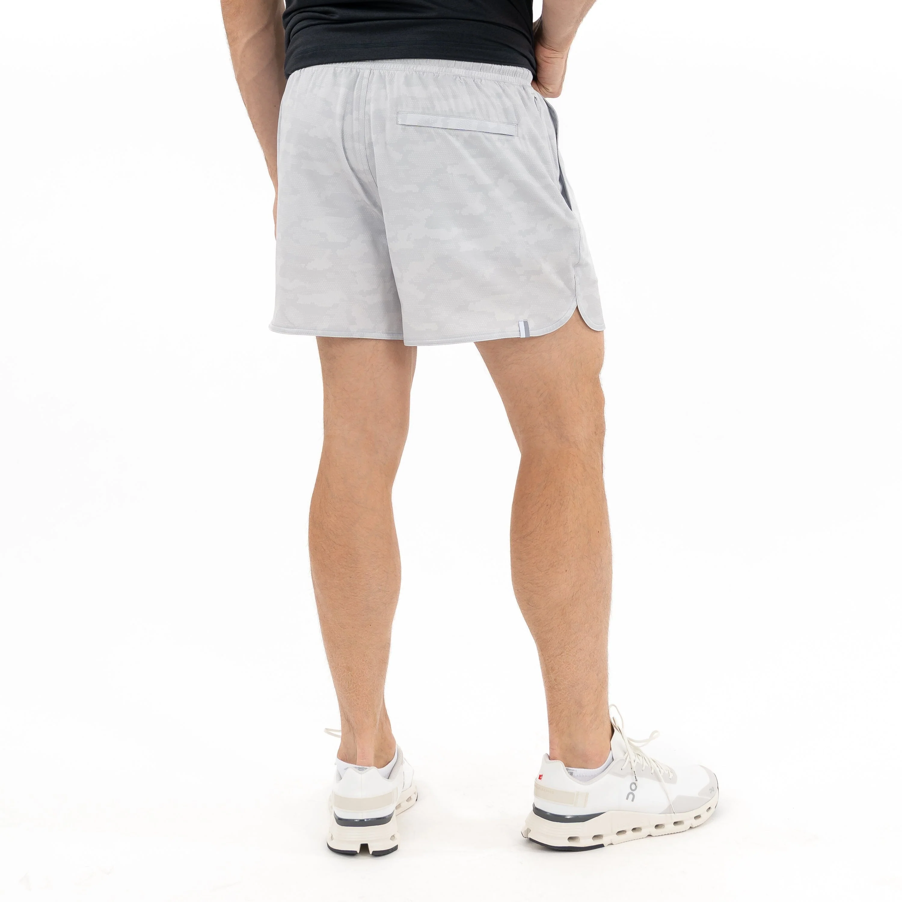 Grit Gym Short - 5" | The Hex Camo - Stratus Grey - Image 4
