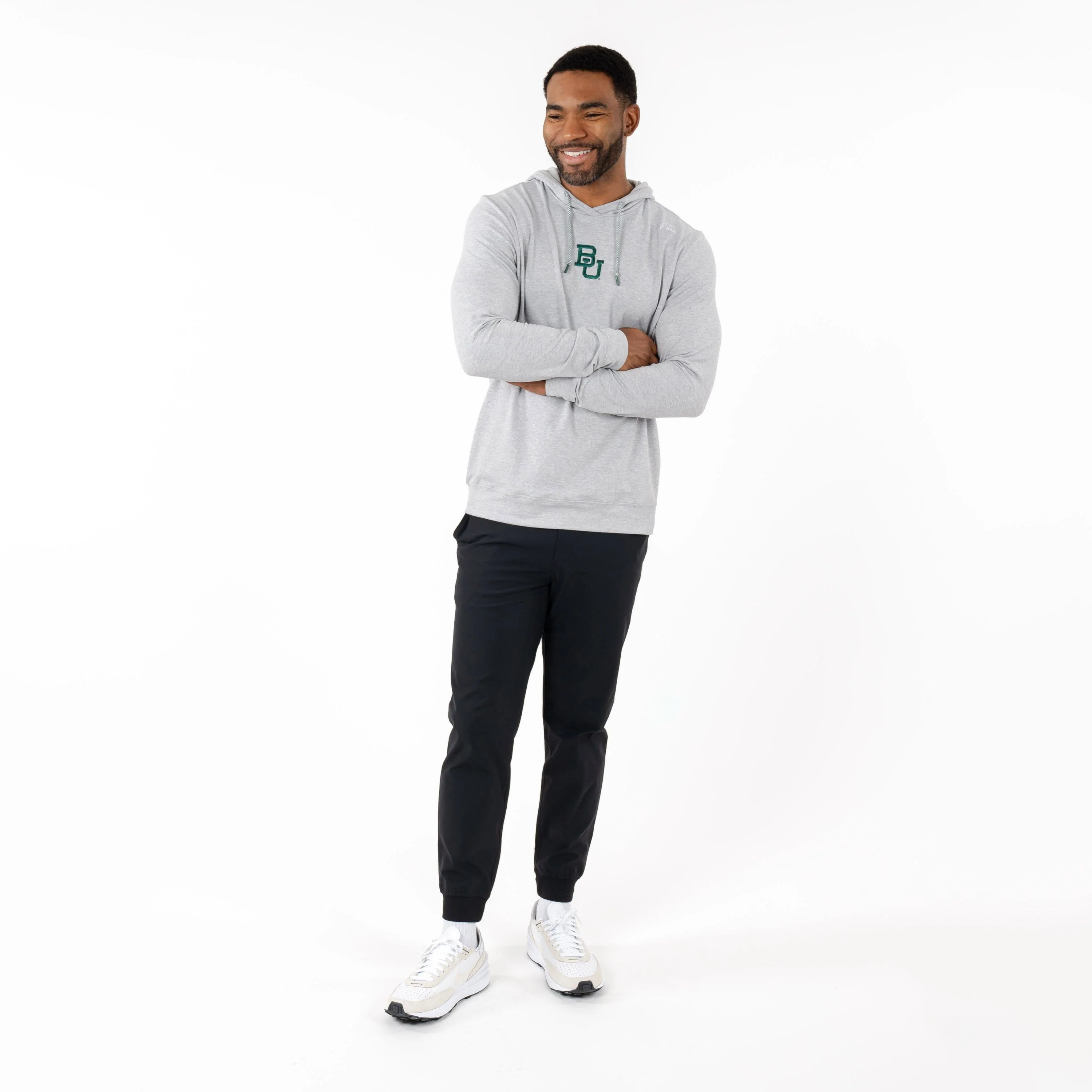 Hesi Collegiate Hoodie - Baylor | Heather - Stainless Steel/White - Baylor - 1 - Image 3