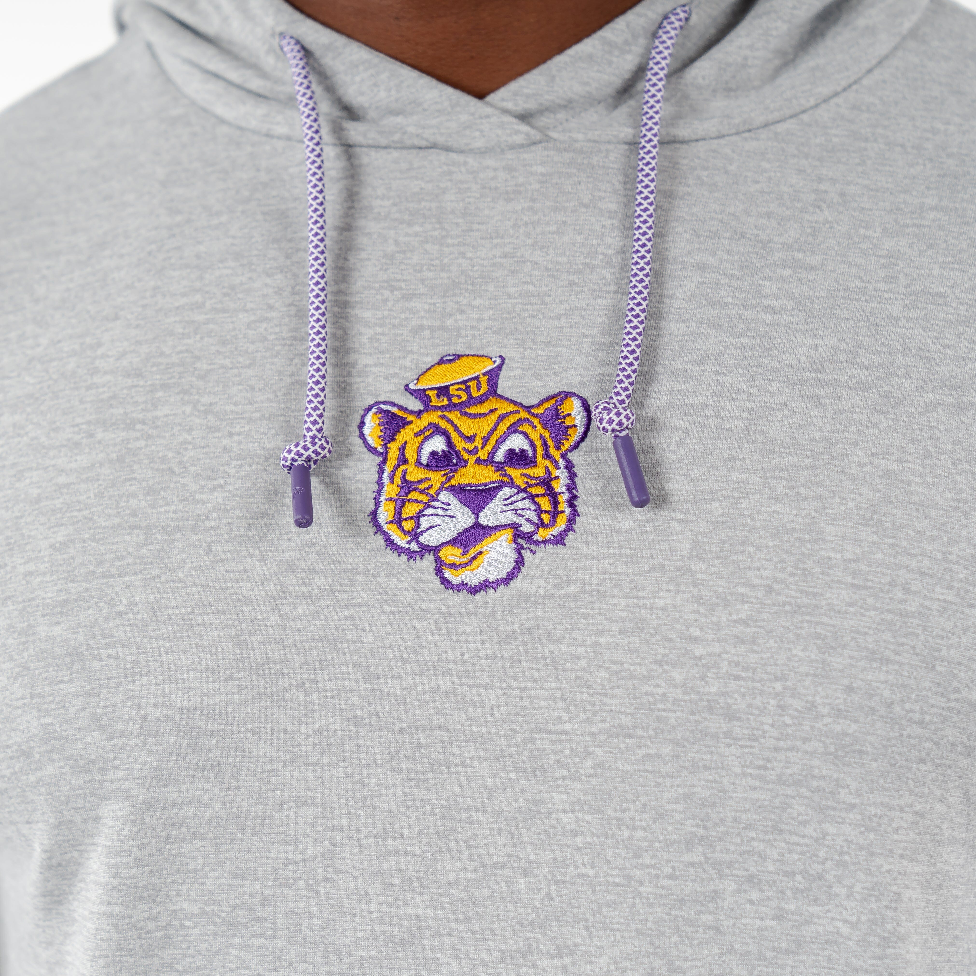 Hesi Collegiate Hoodie - LSU | Heather - Stainless Steel/White - LSU - 1 - Image 2