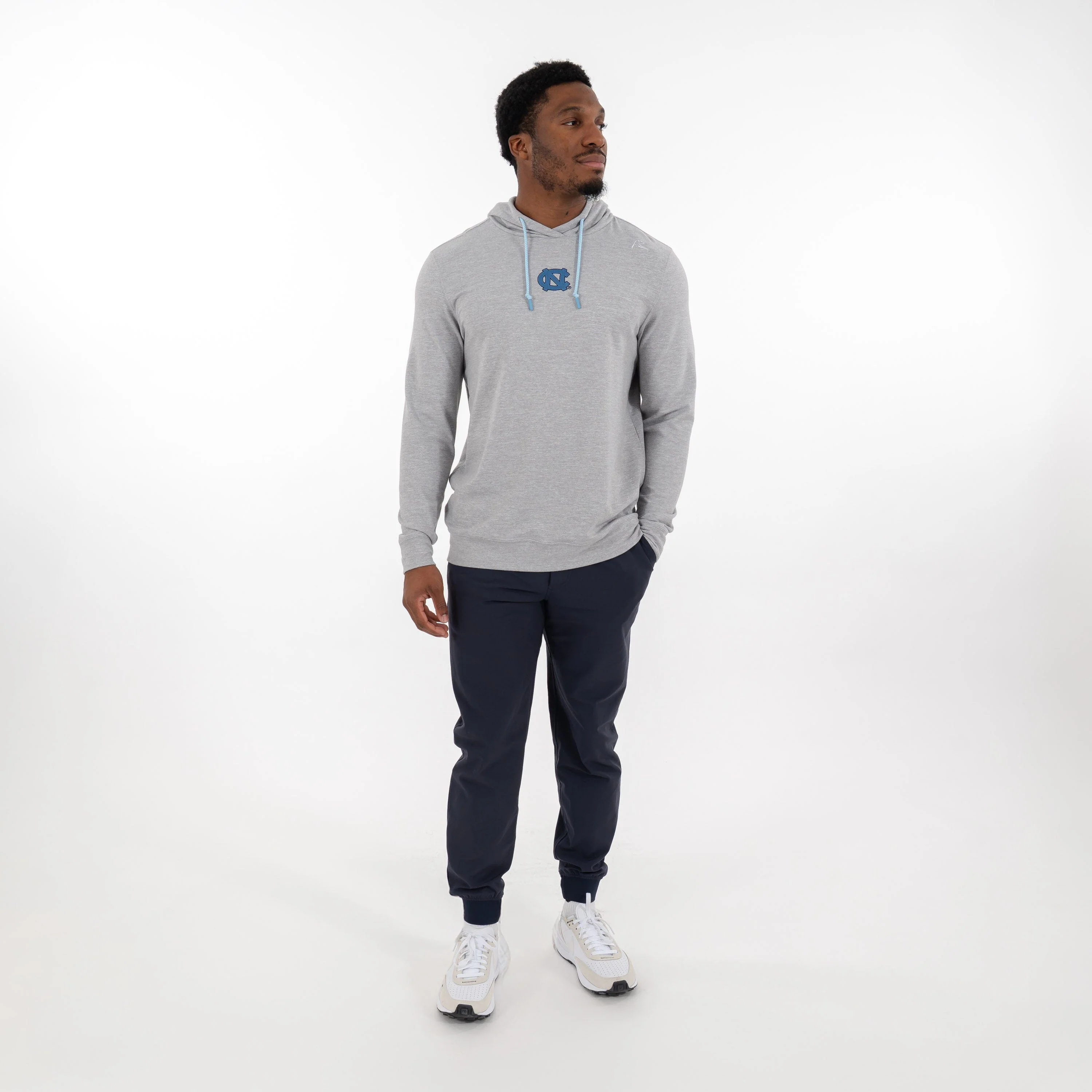 Hesi Collegiate Hoodie - UNC | Heather - Stainless Steel/White - UNC - 1 - Image 5
