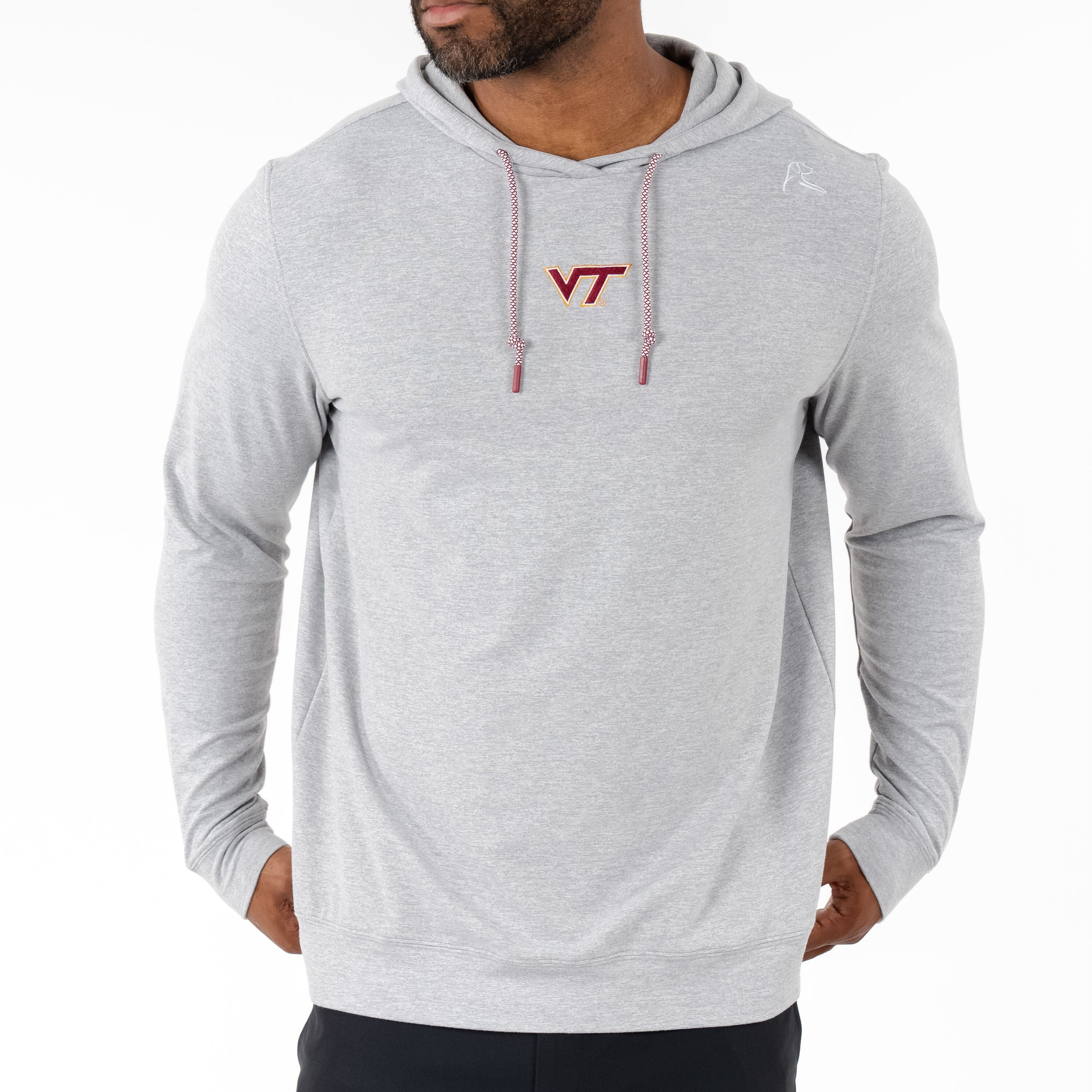 Hesi Collegiate Hoodie - Virginia Tech | Heather - Stainless Steel/White - Virginia Tech - 1