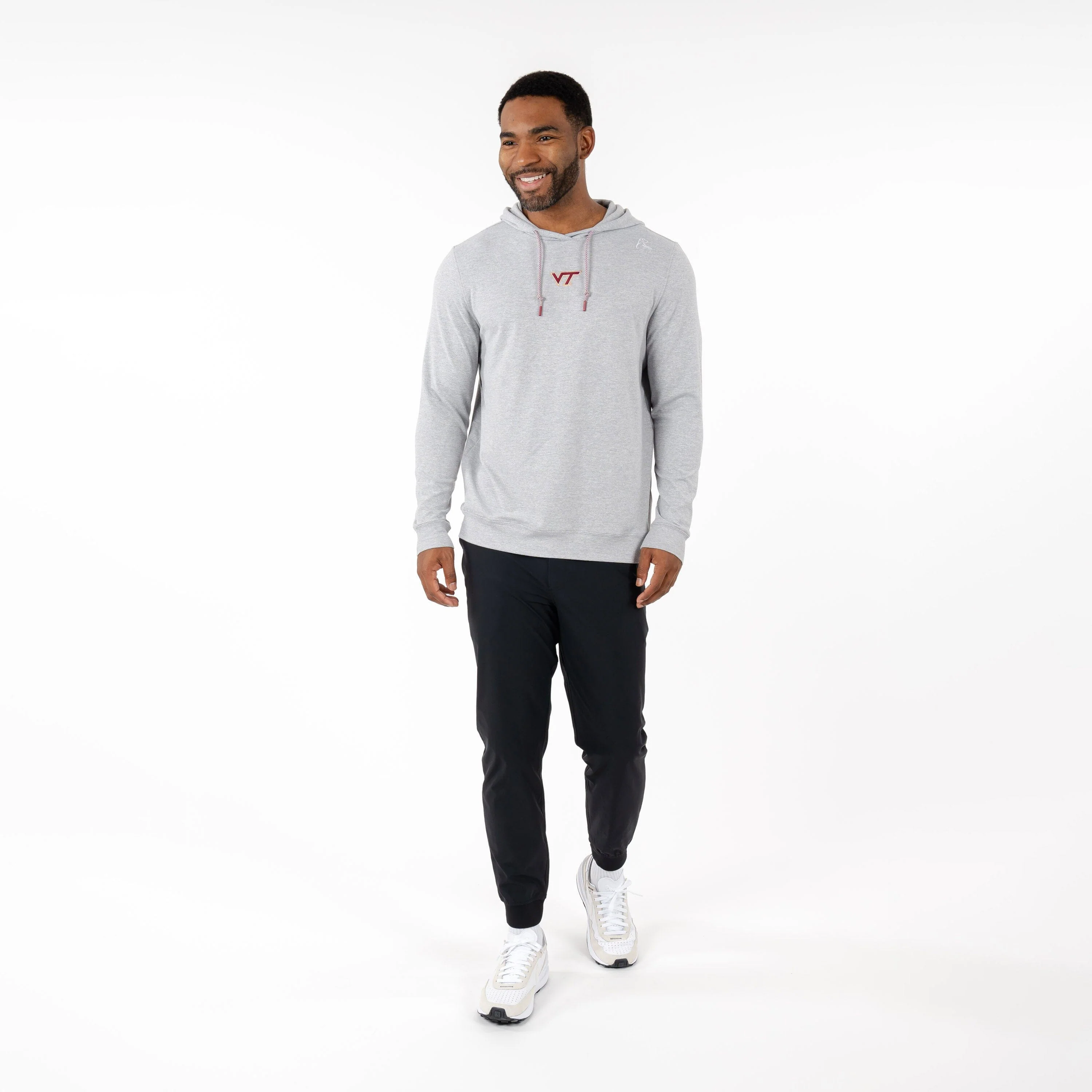 Hesi Collegiate Hoodie - Virginia Tech | Heather - Stainless Steel/White - Virginia Tech - 1 - Image 3