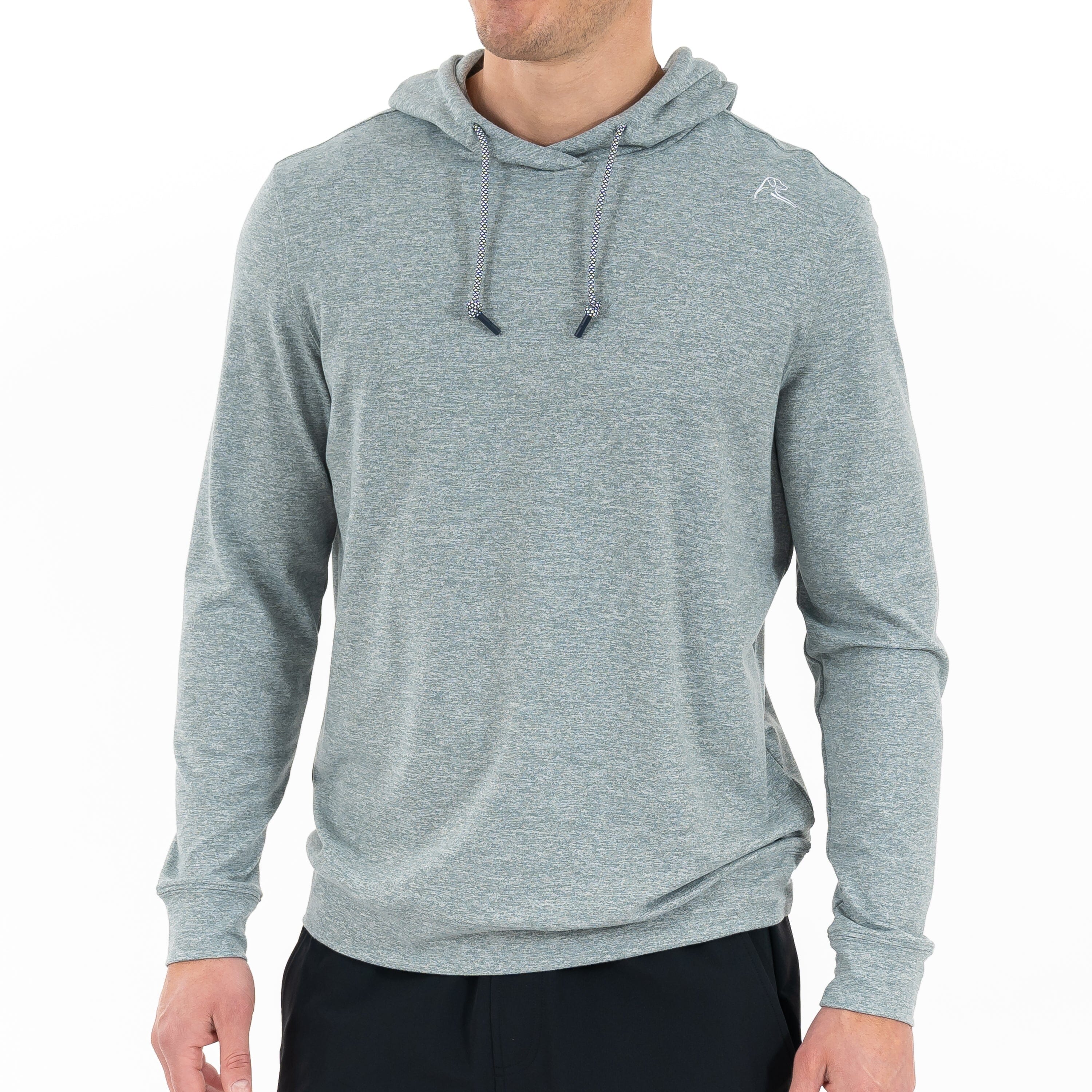 Hesi Performance Hoodie | Heather - Jungle Green/White
