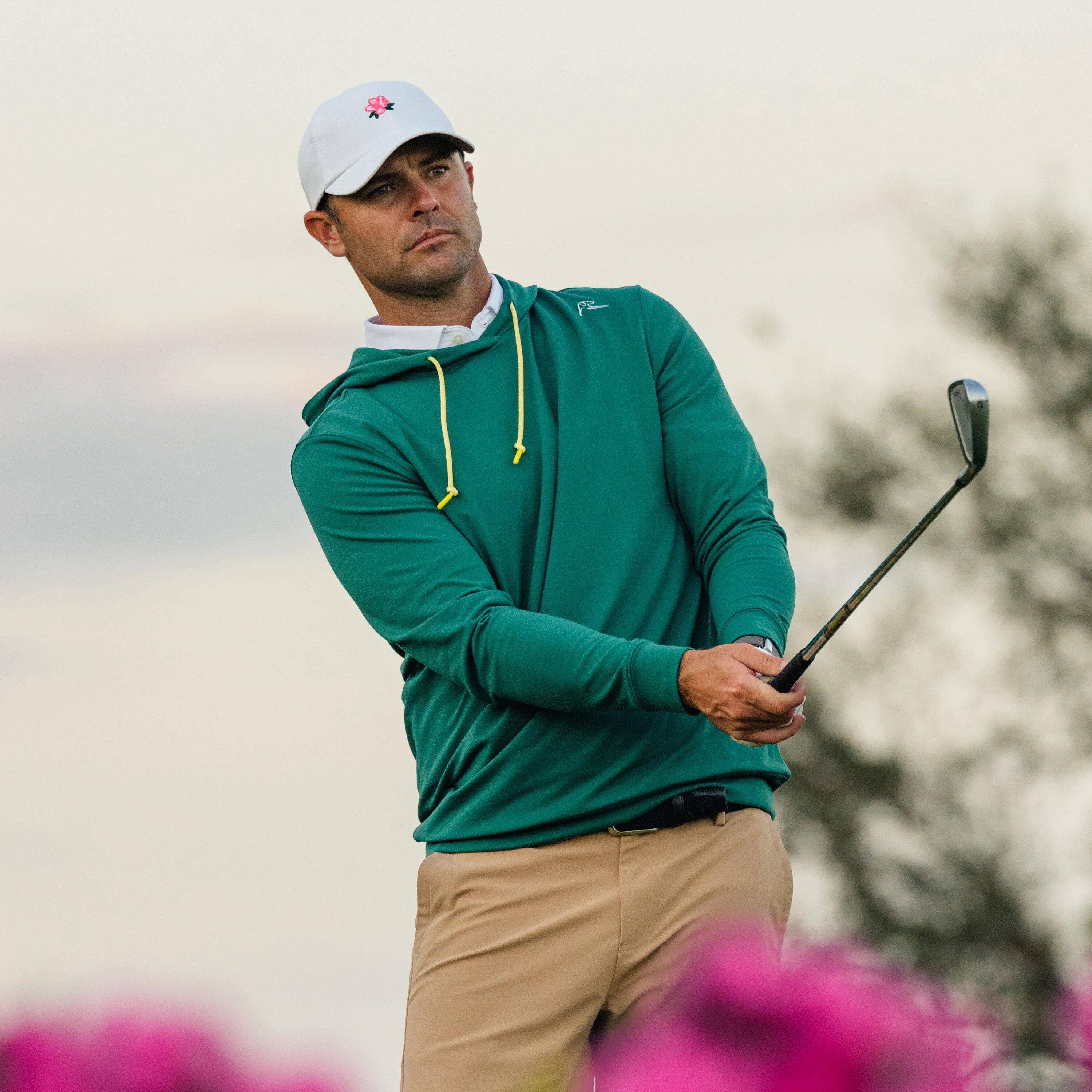 Hesi Performance Hoodie | Solid - Fairway Green - Sun Yellow