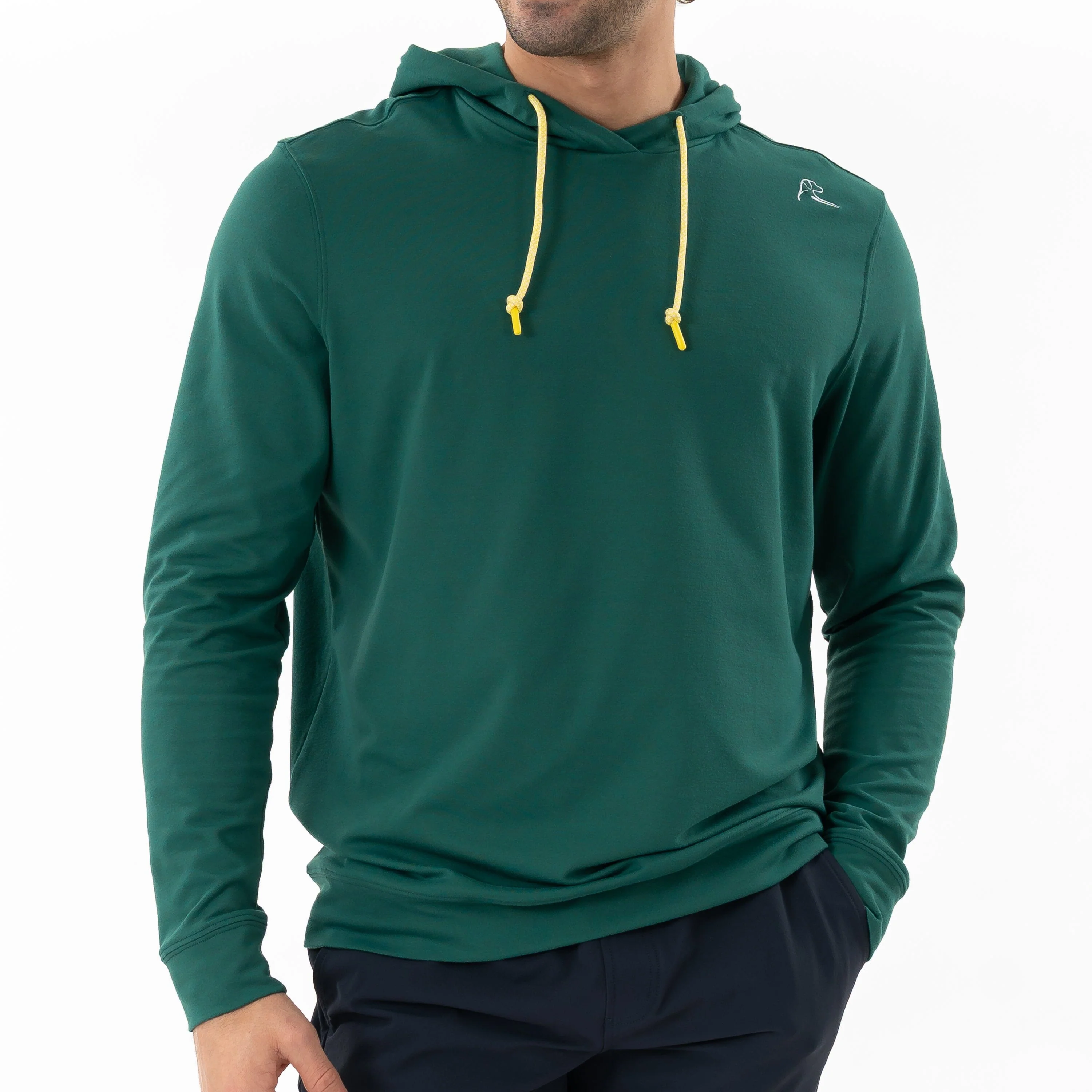 Hesi Performance Hoodie | Solid - Fairway Green - Sun Yellow - Image 2