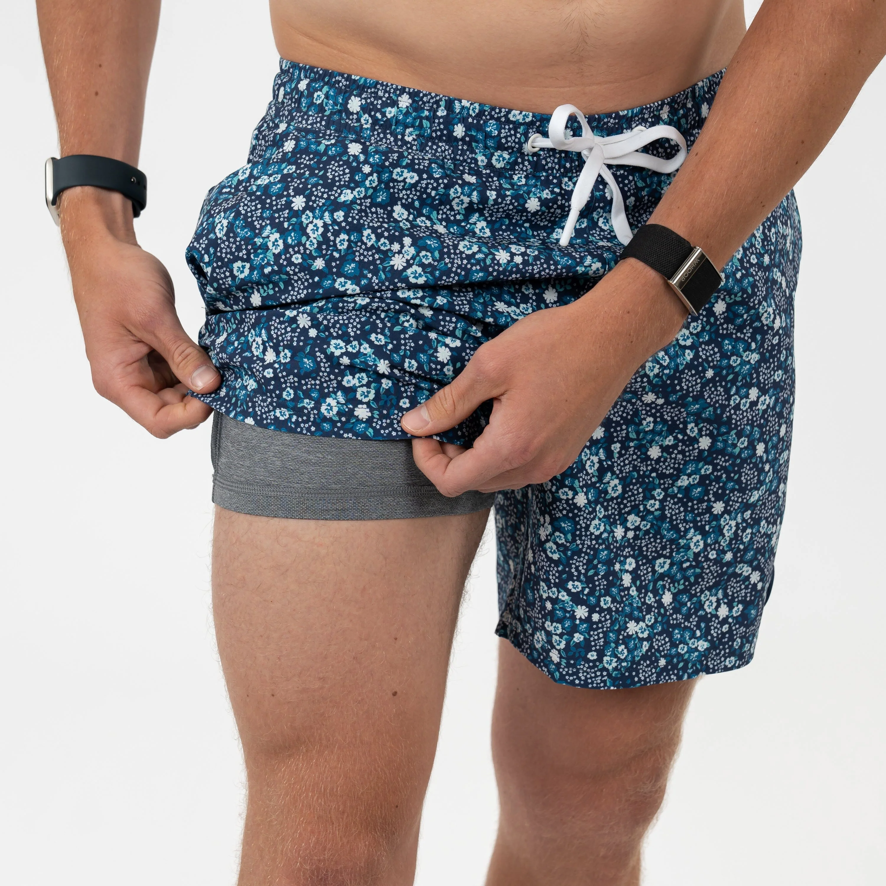 Medley Swim Trunk | The Floral Oasis - Fleet Navy - Image 3