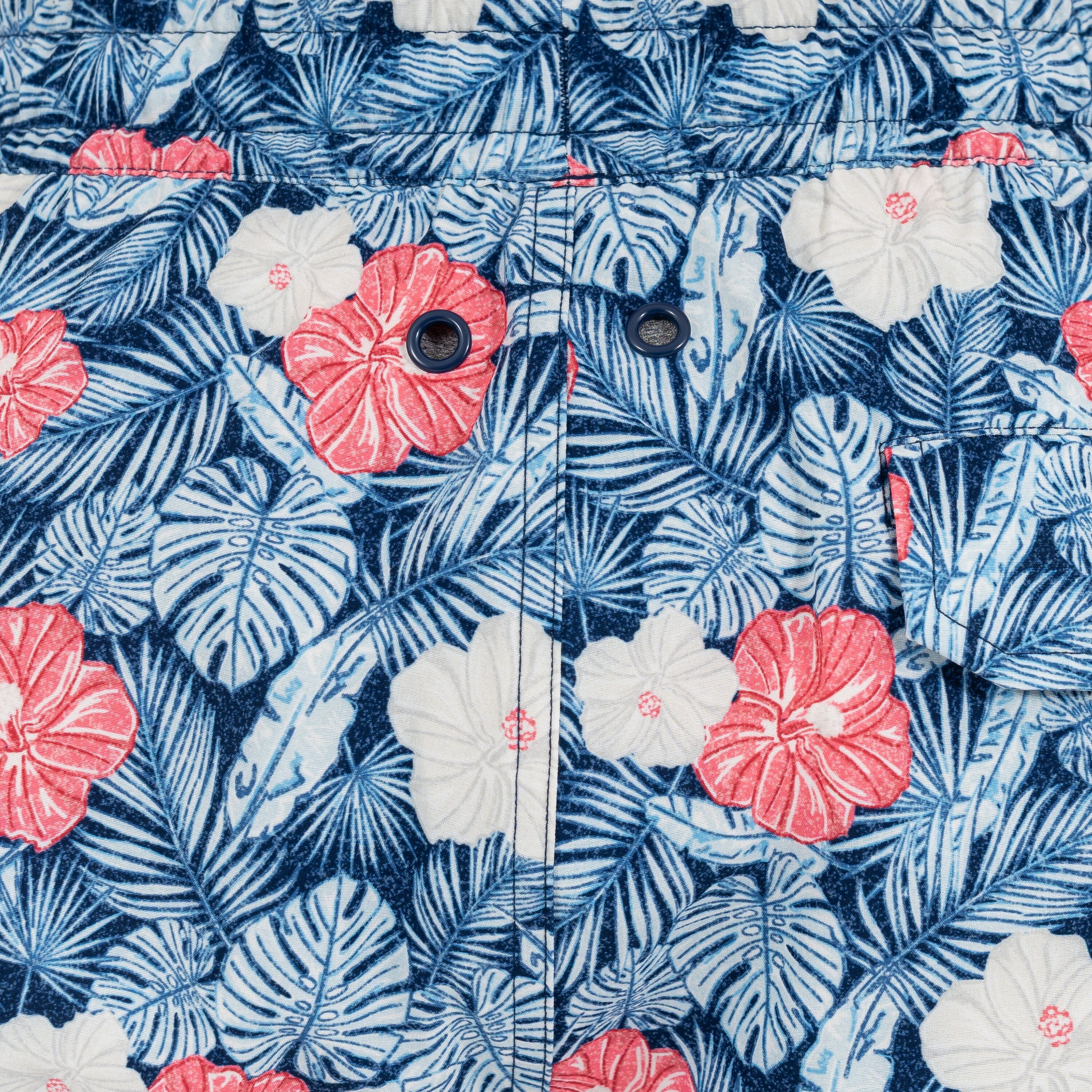Medley Swim Trunk | The Hibiscus - Admiral Navy/Pale Blue - Image 8