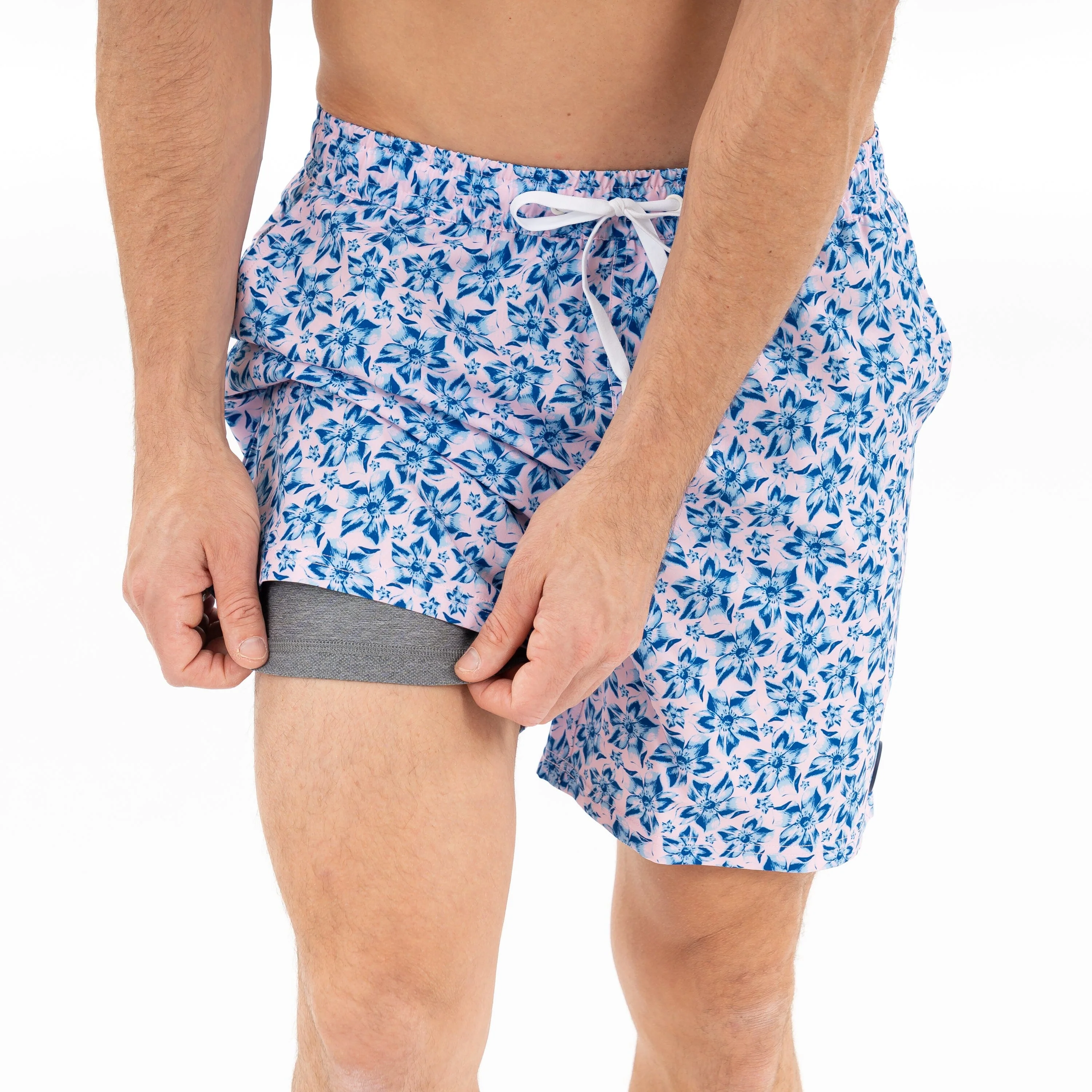 Medley Swim Trunk | The O'ahu - Lotus Pink/Ocean Blue - Image 4