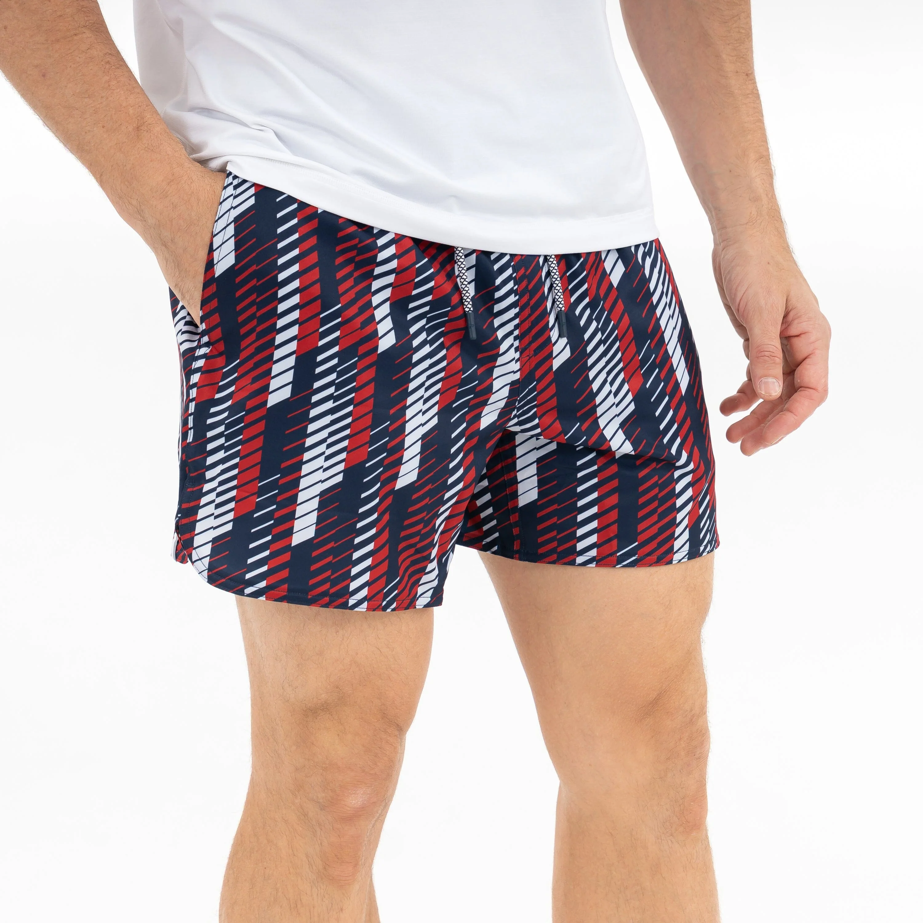 Grit Gym Short - 5" | The Strike - Fleet Navy/Cardinal Red