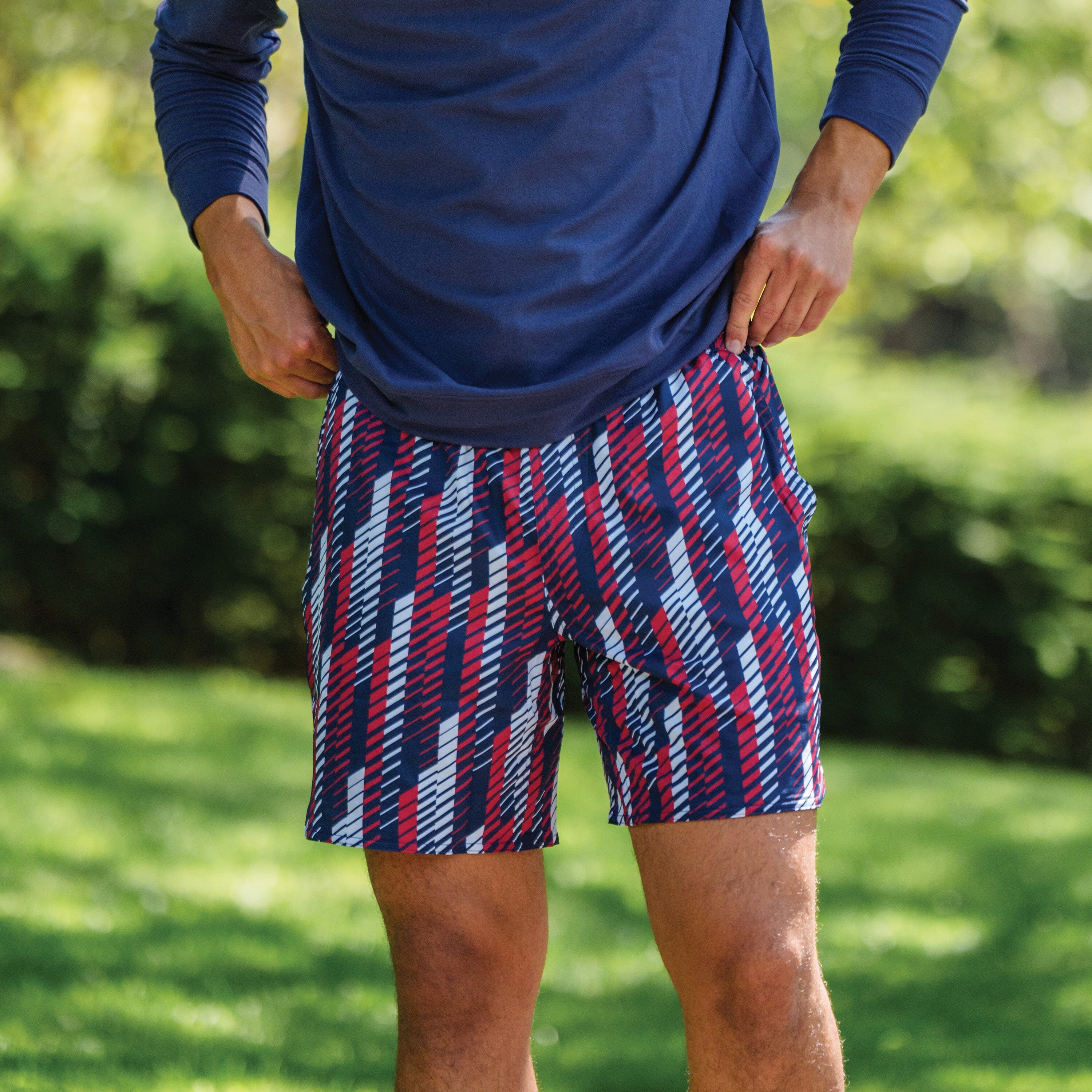 Grit Gym Short - 7" | The Strike - Fleet Navy/Cardinal Red