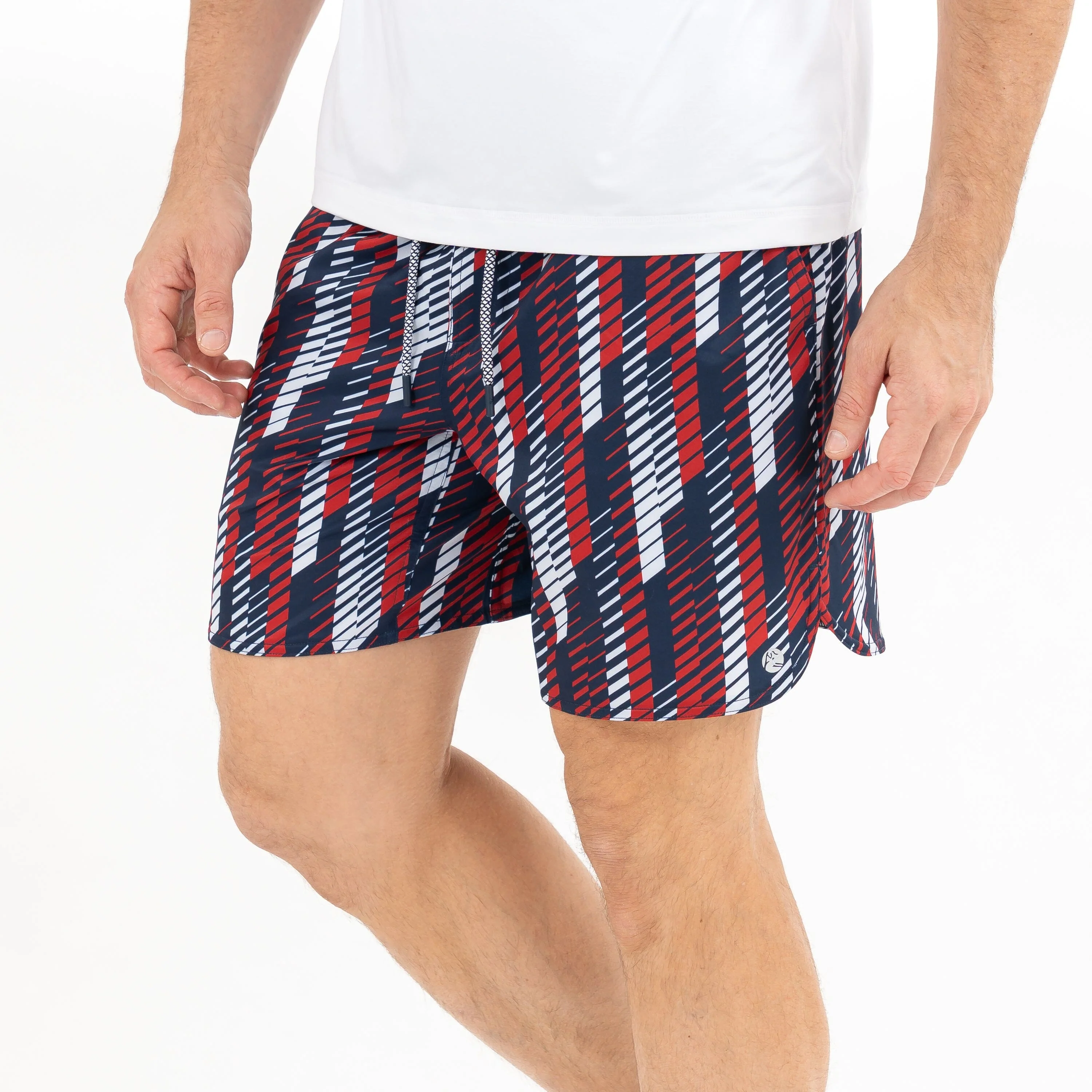Grit Gym Short - 7" | The Strike - Fleet Navy/Cardinal Red - Image 2
