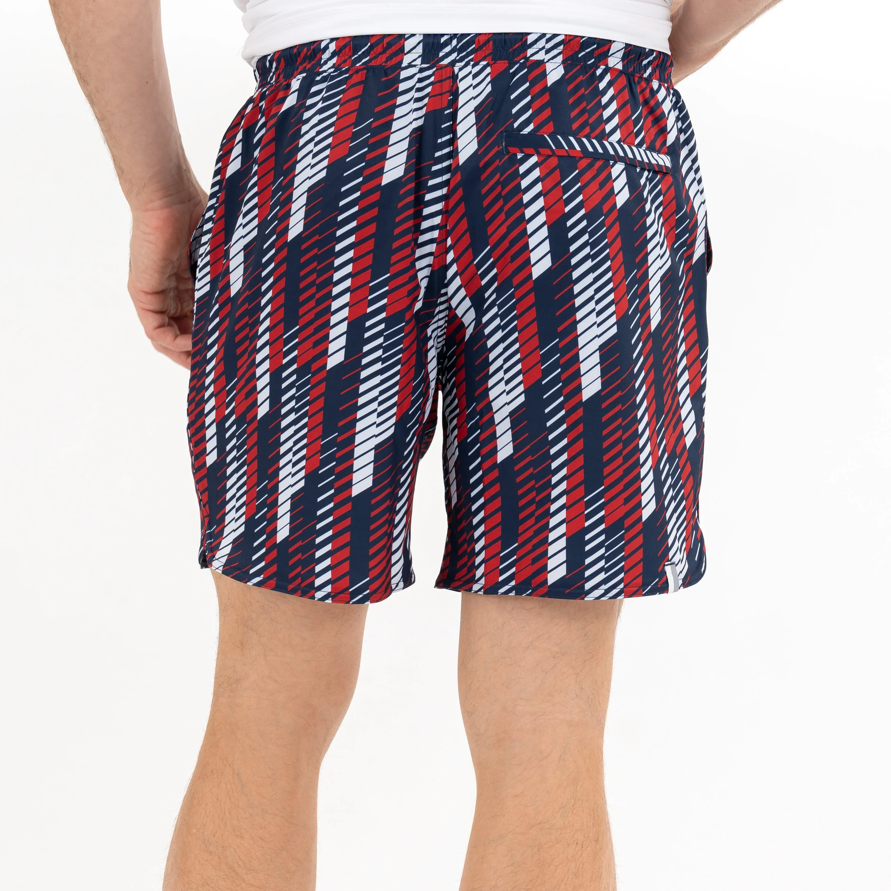 Grit Gym Short - 7" | The Strike - Fleet Navy/Cardinal Red - Image 3