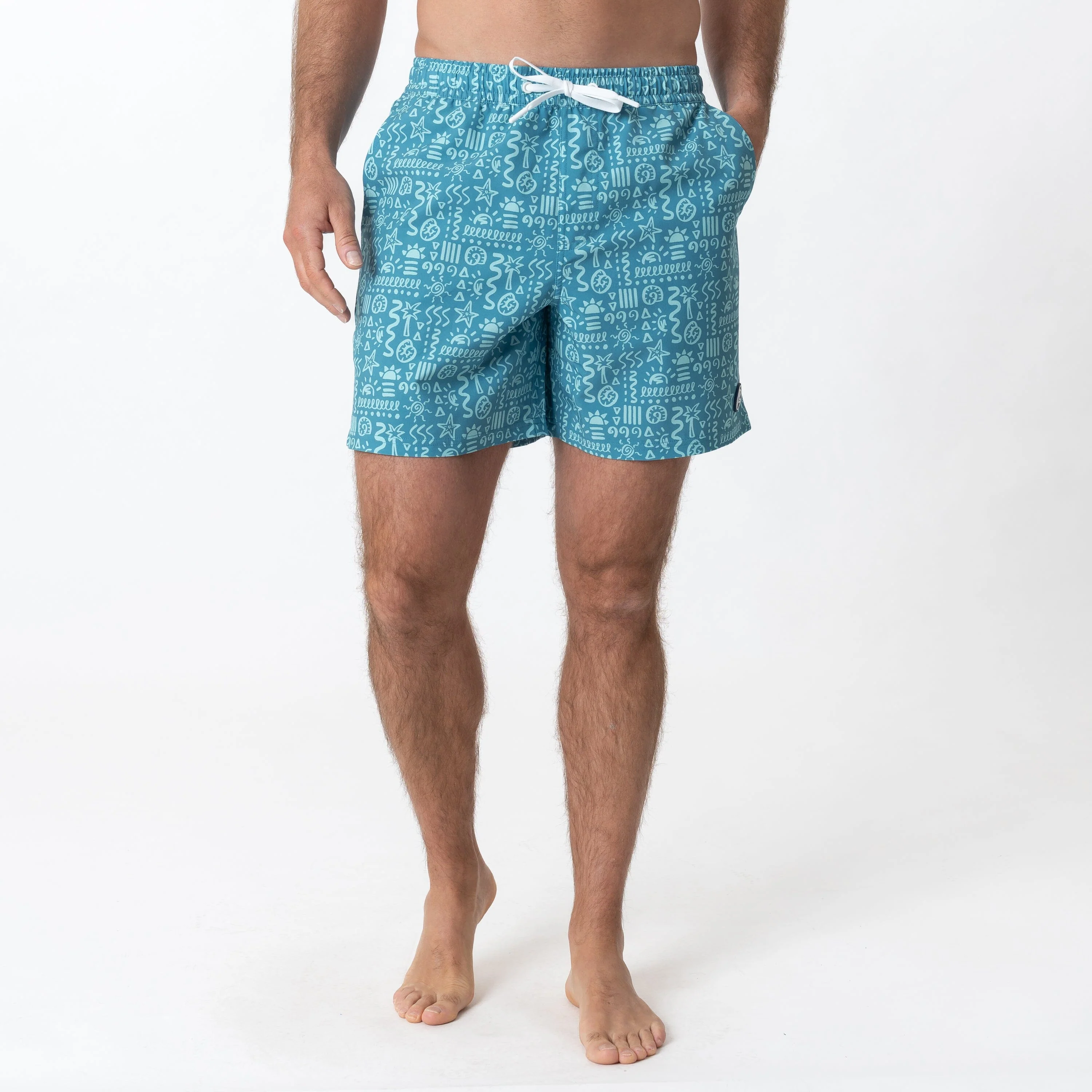 Medley Swim Trunk | The Sandscript - Aerial Blue/Antigua Green - Image 9