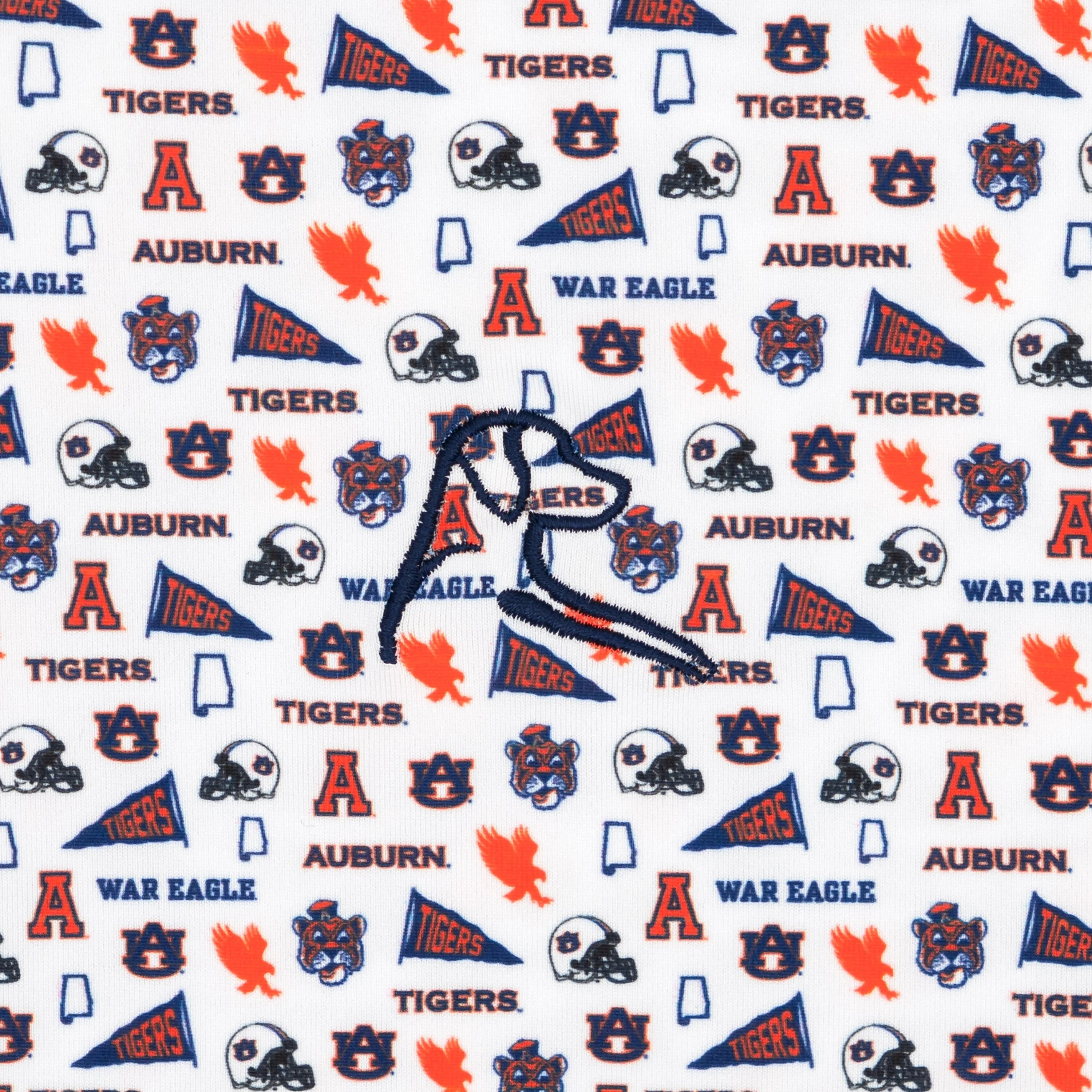 The Auburn Gameday | Collegiate Polo | The Auburn Gameday - White/Dock Blue - Image 3