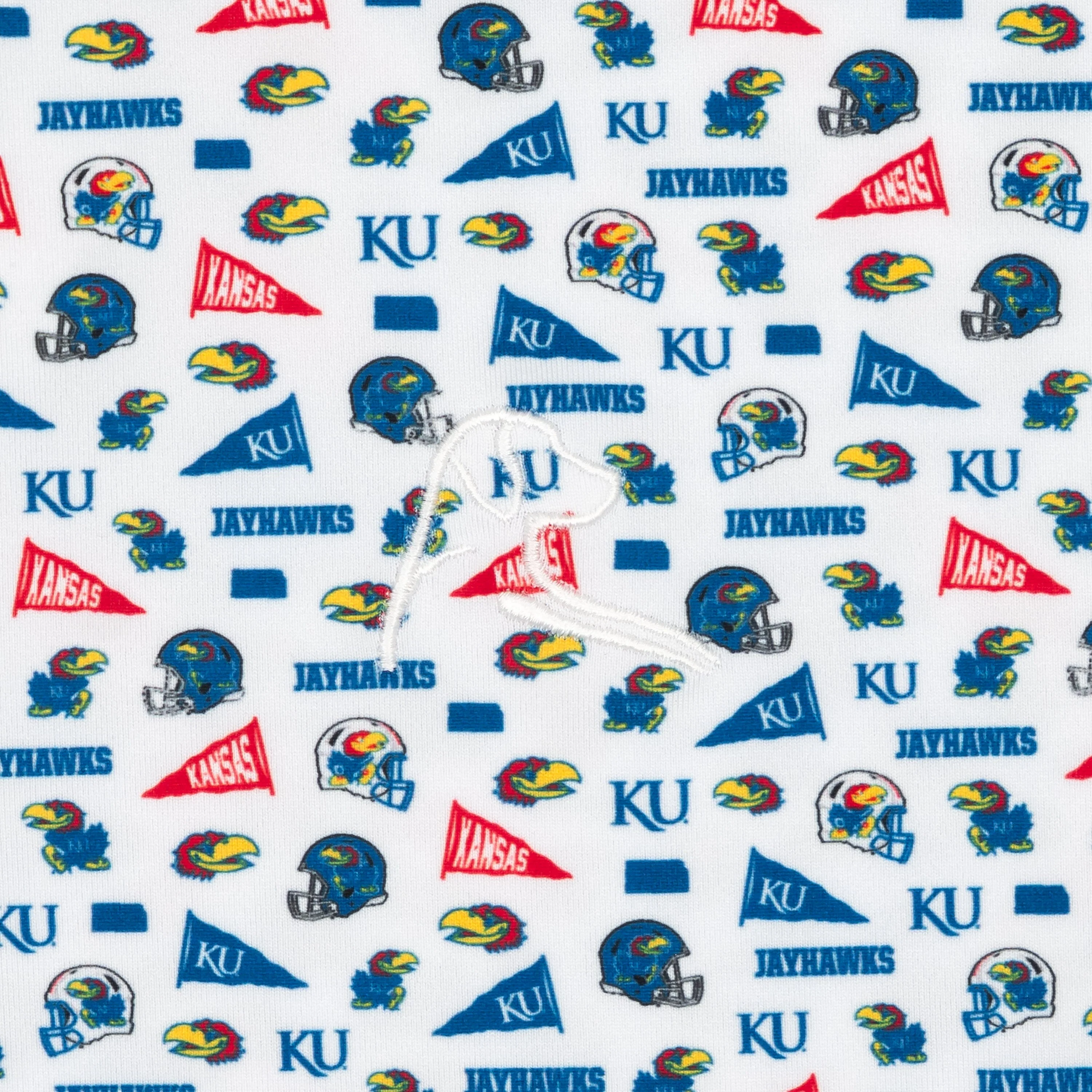 The Kansas Gameday | Collegiate Polo | The Kansas Gameday - White/Azure Blue - Image 3