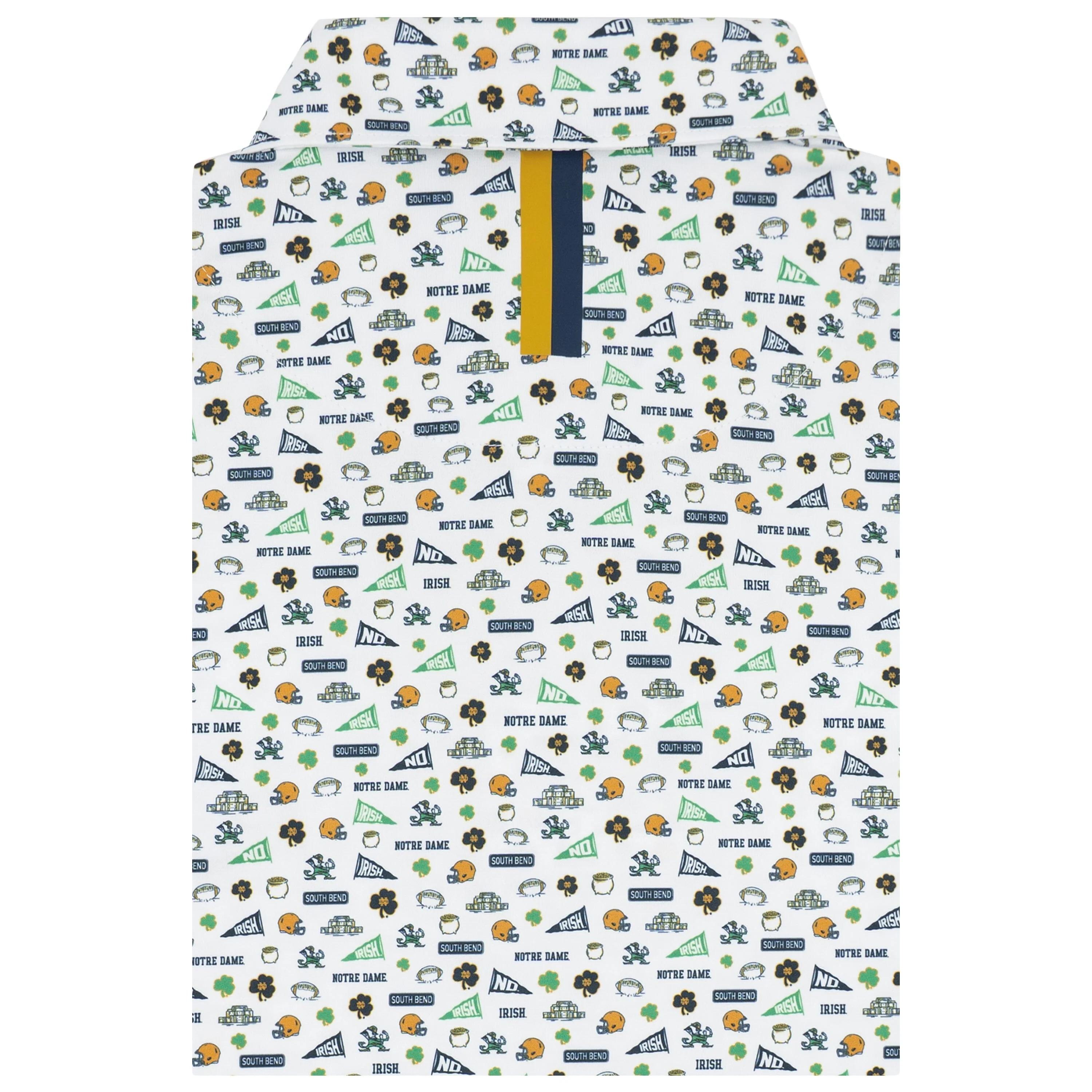 The Notre Dame Gameday | Collegiate Polo | The Notre Dame Gameday - White/Indigo Blue - Image 2