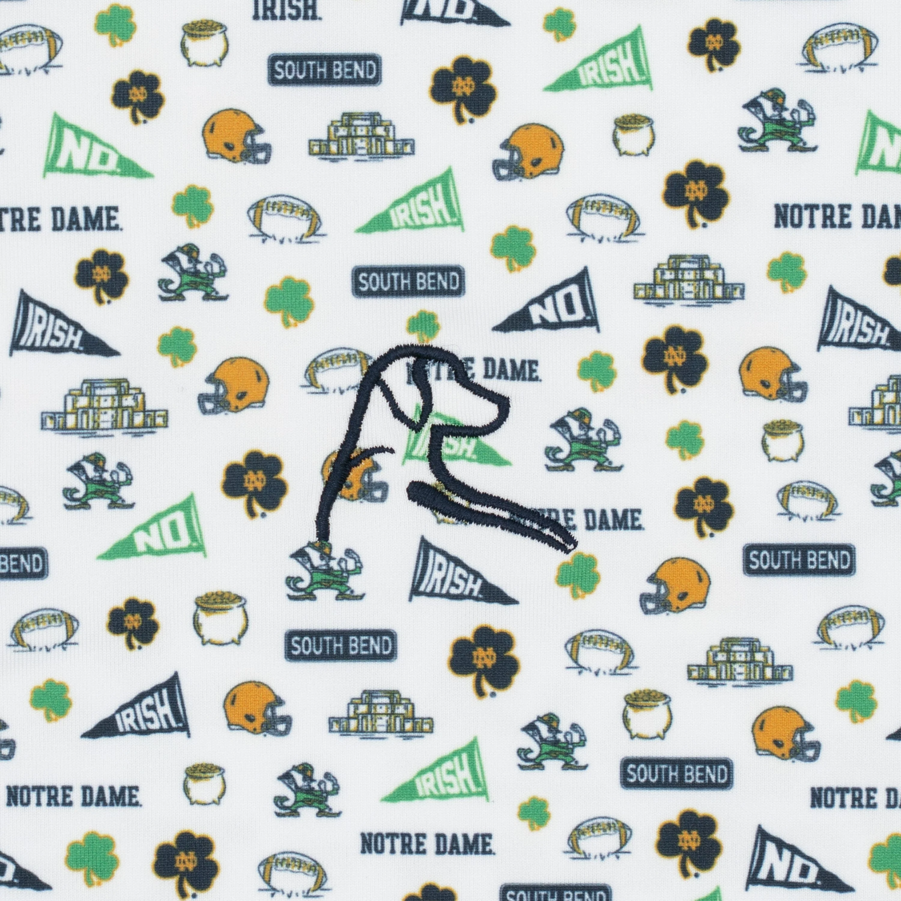 The Notre Dame Gameday | Collegiate Polo | The Notre Dame Gameday - White/Indigo Blue - Image 3