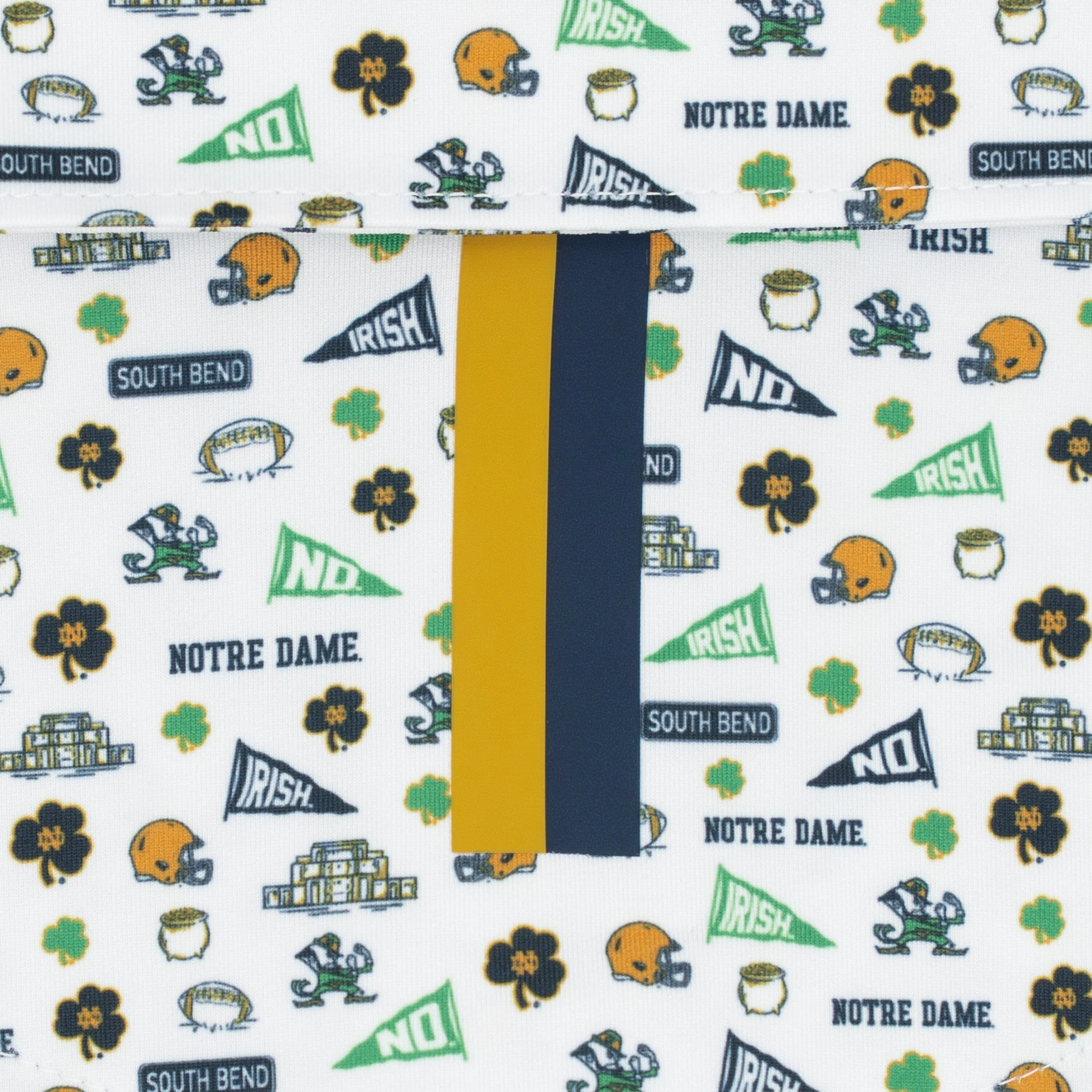 The Notre Dame Gameday | Collegiate Polo | The Notre Dame Gameday - White/Indigo Blue - Image 4