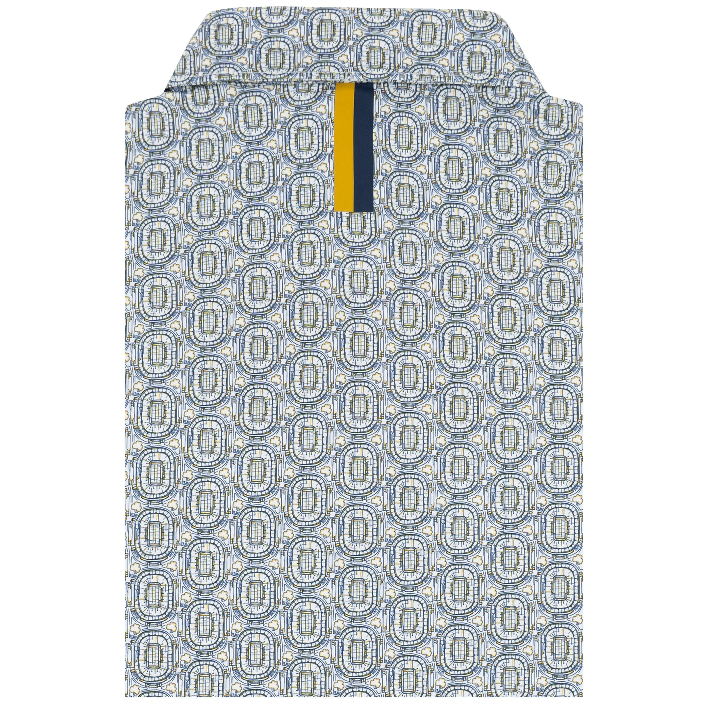 The Notre Dame Rockne House | Collegiate Polo | The Notre Dame Rockne House - White/Indigo Blue - Image 2