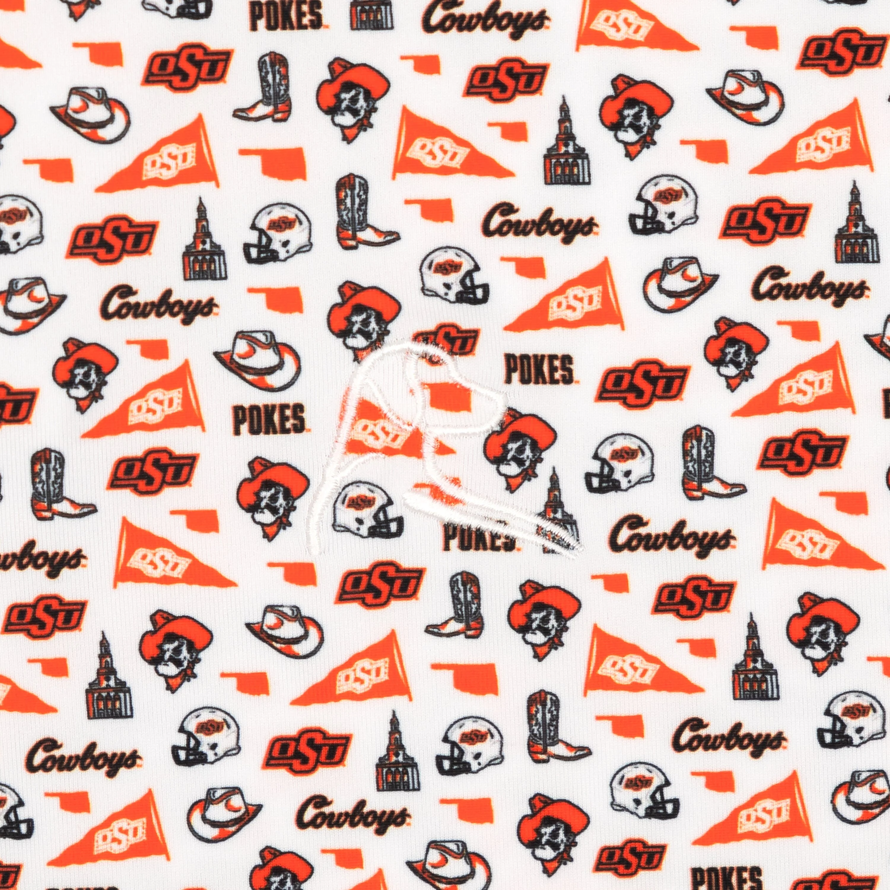 The Oklahoma State Gameday | Collegiate Polo | The Oklahoma State Gameday - White/Blaze Orange - Image 3