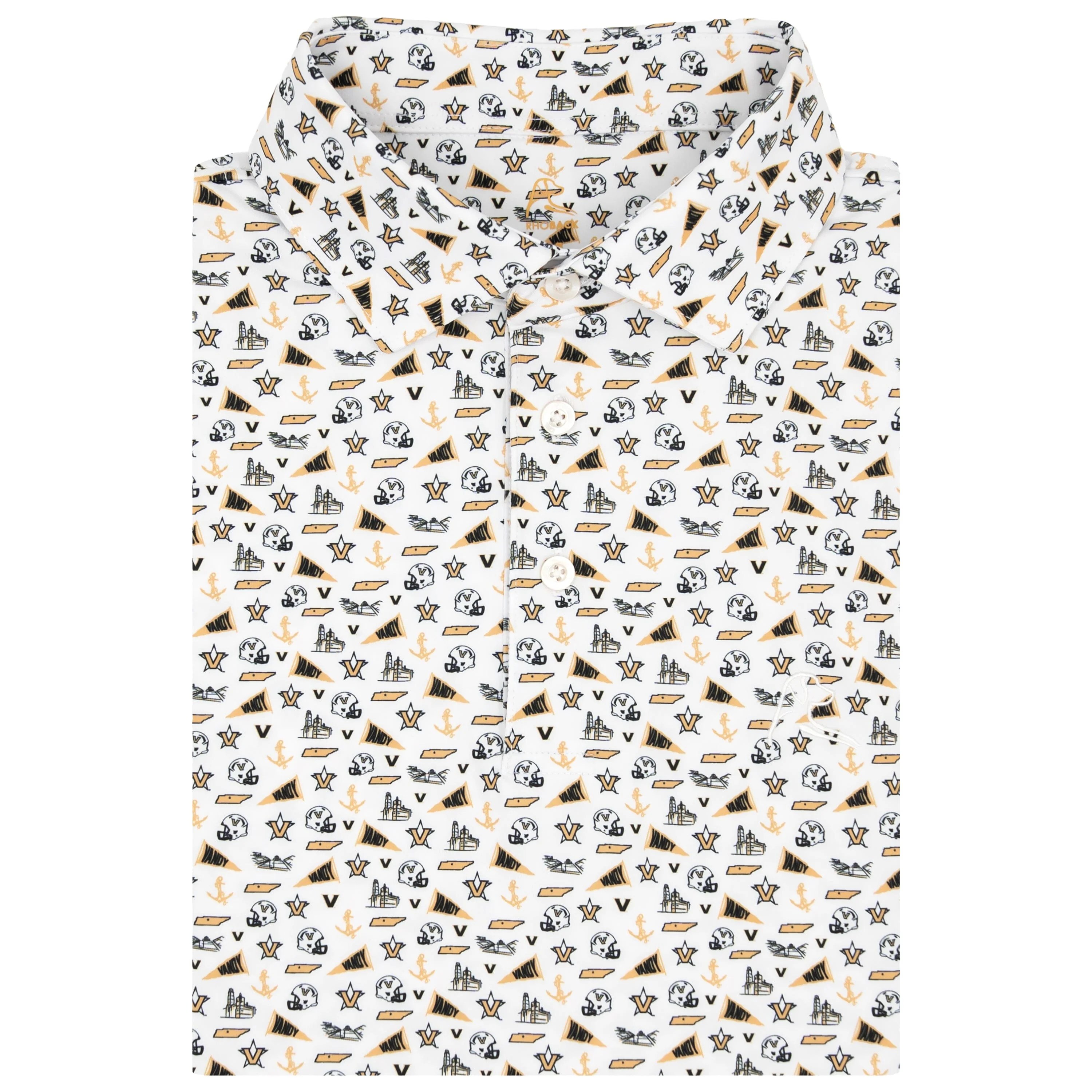 The Vanderbilt Gameday | Collegiate Polo | The Vanderbilt Gameday - White/Sierra Gold