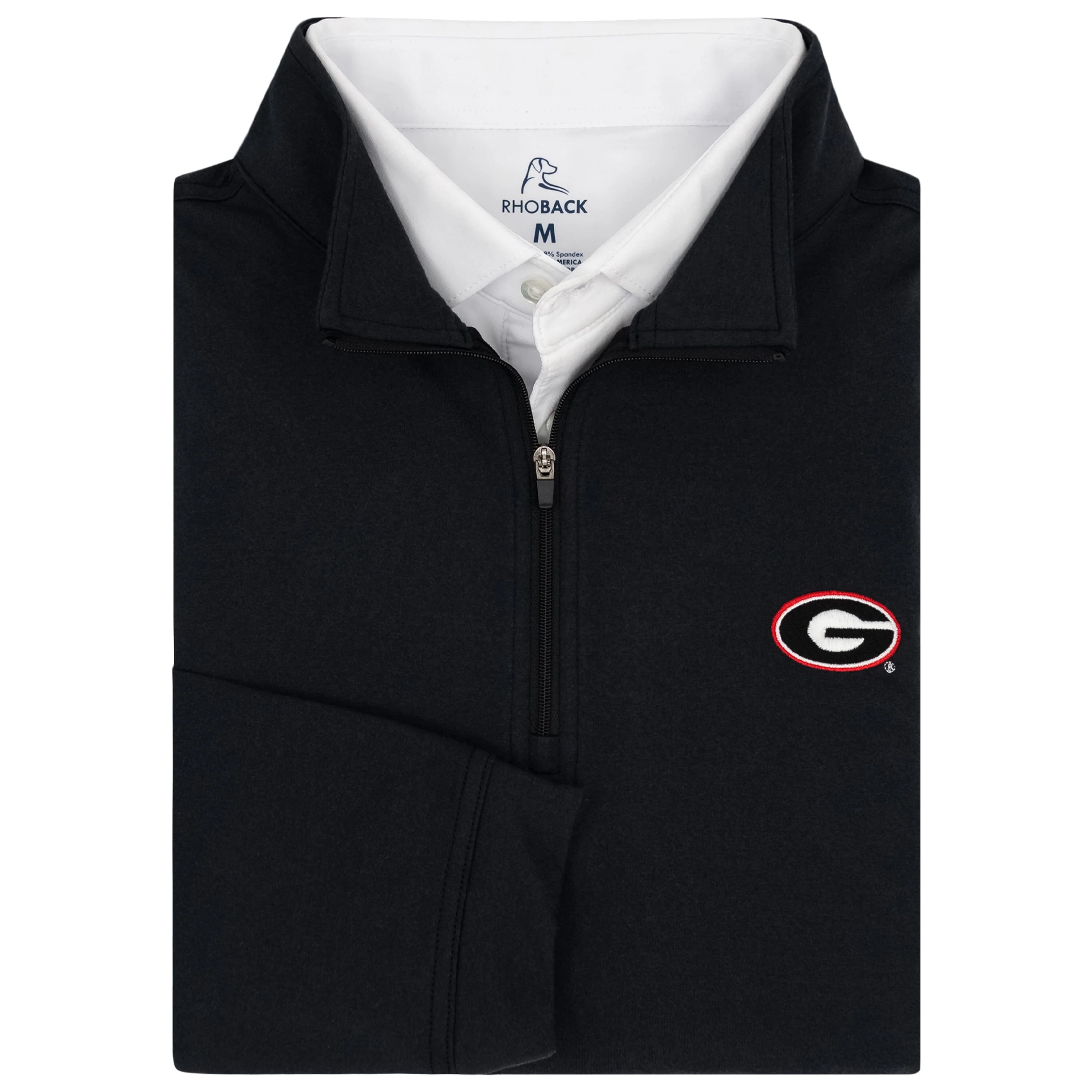 Solid Collegiate Q-Zip - Georgia | Solid - Black - Georgia - 1