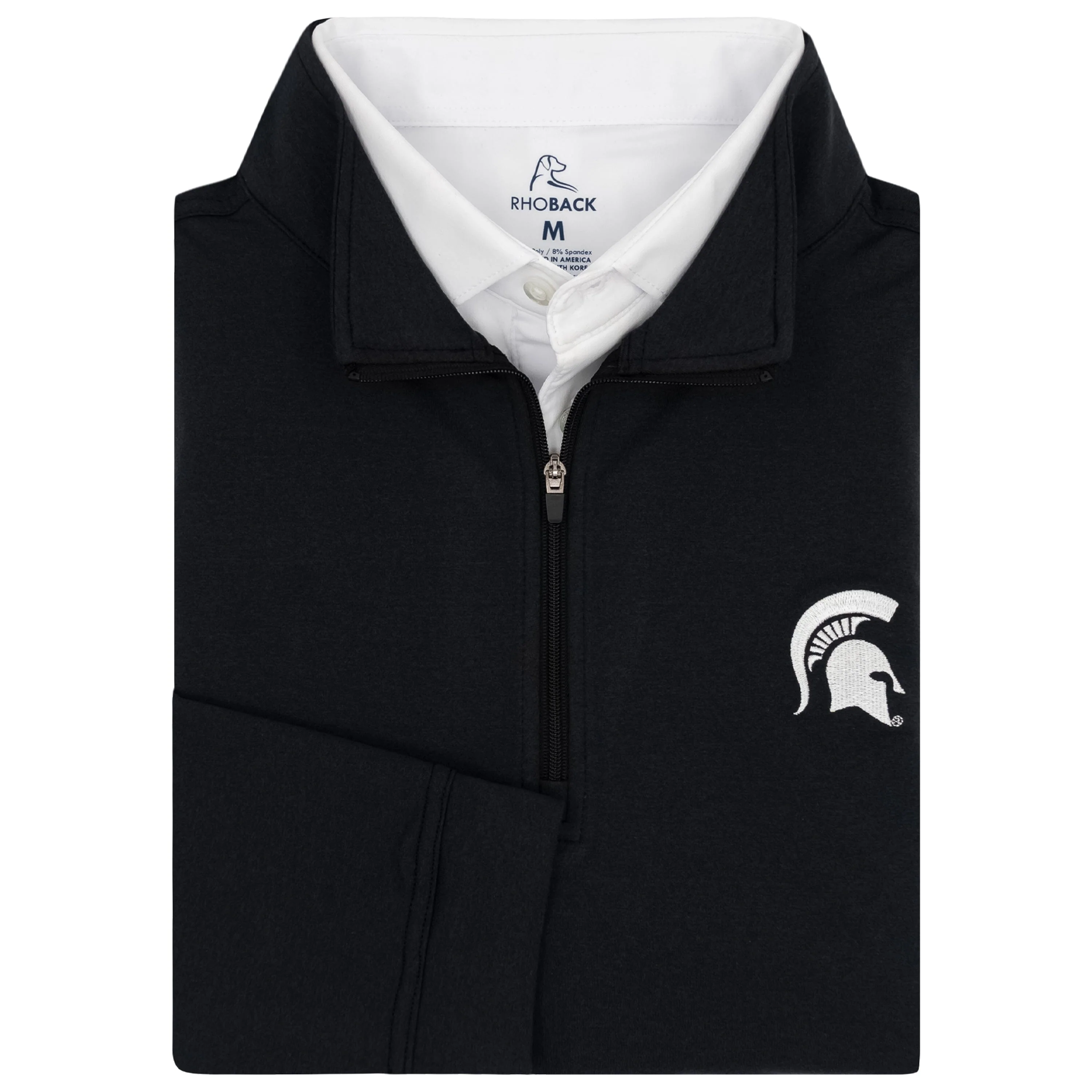 Solid Collegiate Q-Zip - Michigan State | Solid - Black - Michigan State - 1