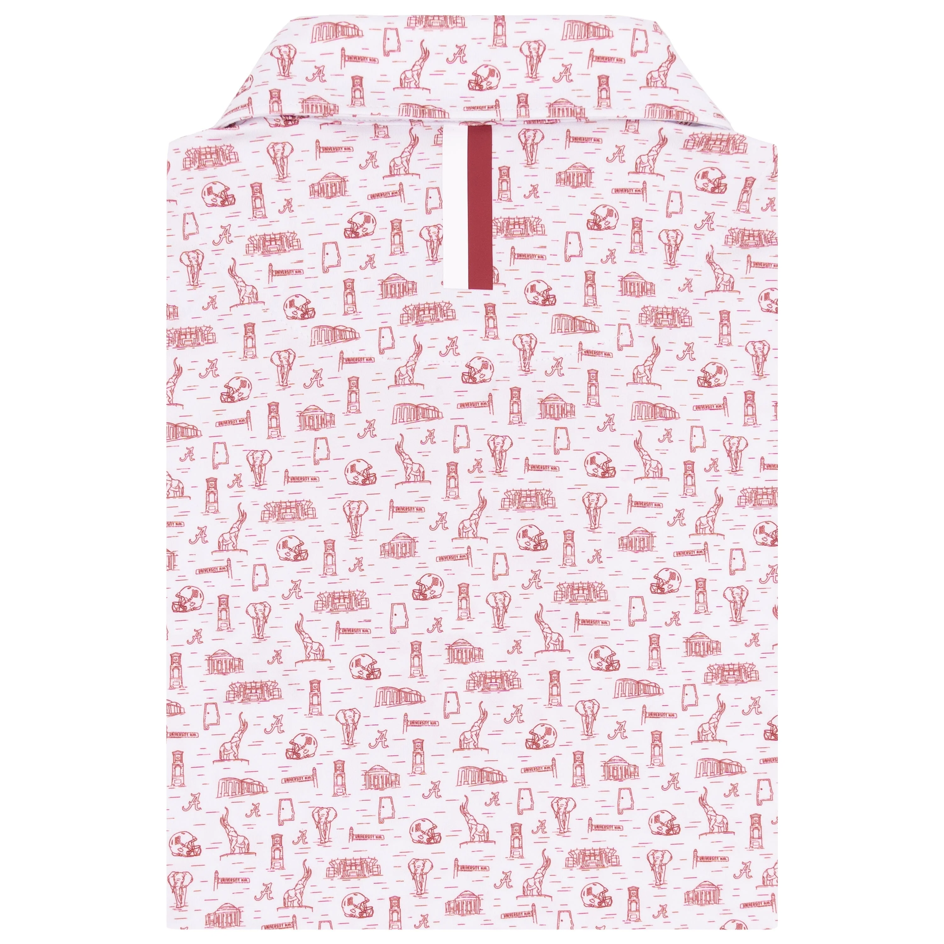 The Alabama Campus | Collegiate Polo | The Alabama Campus - White/Carmine Red - Image 2