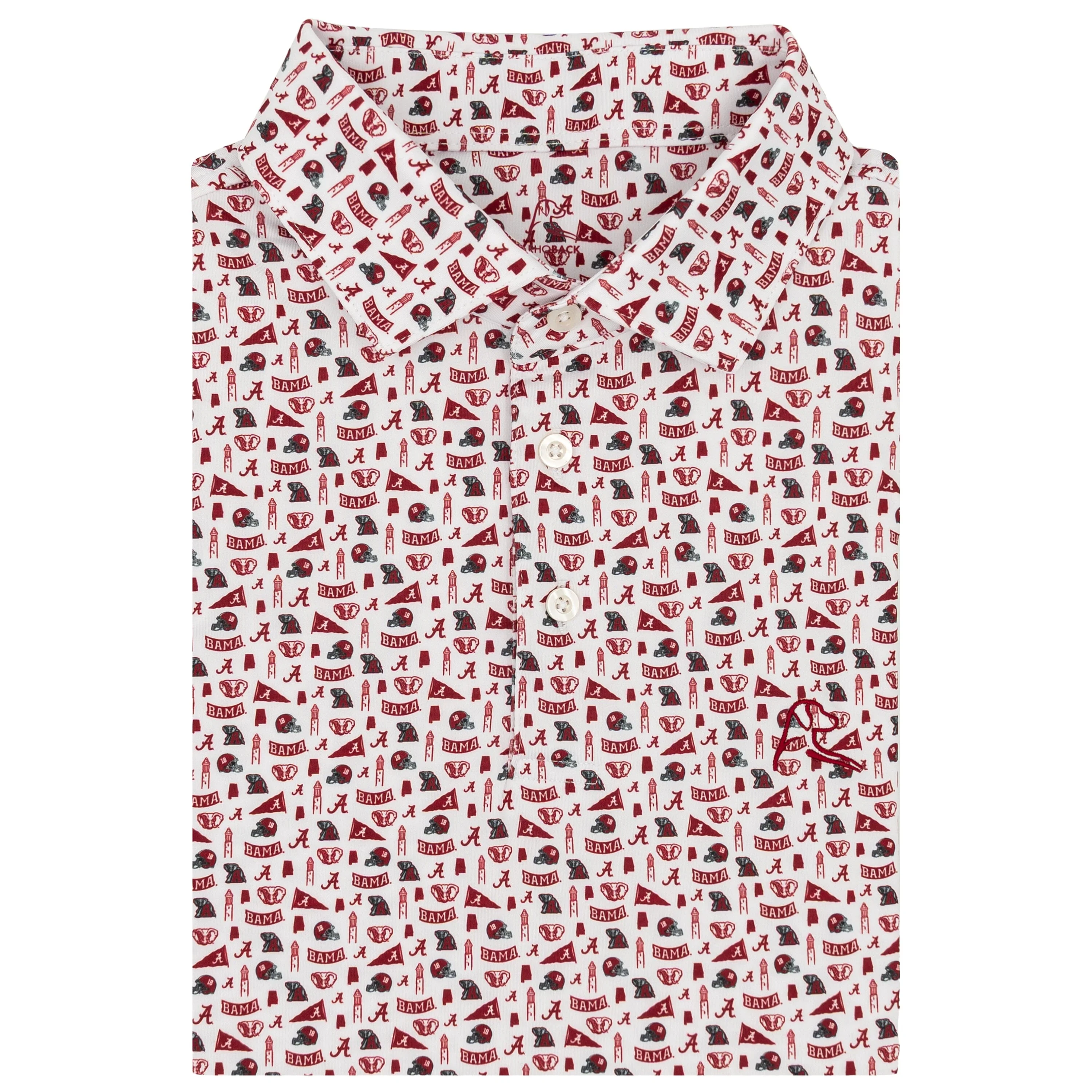 The Alabama Gameday | Collegiate Polo | The Alabama Gameday - White/Carmine Red
