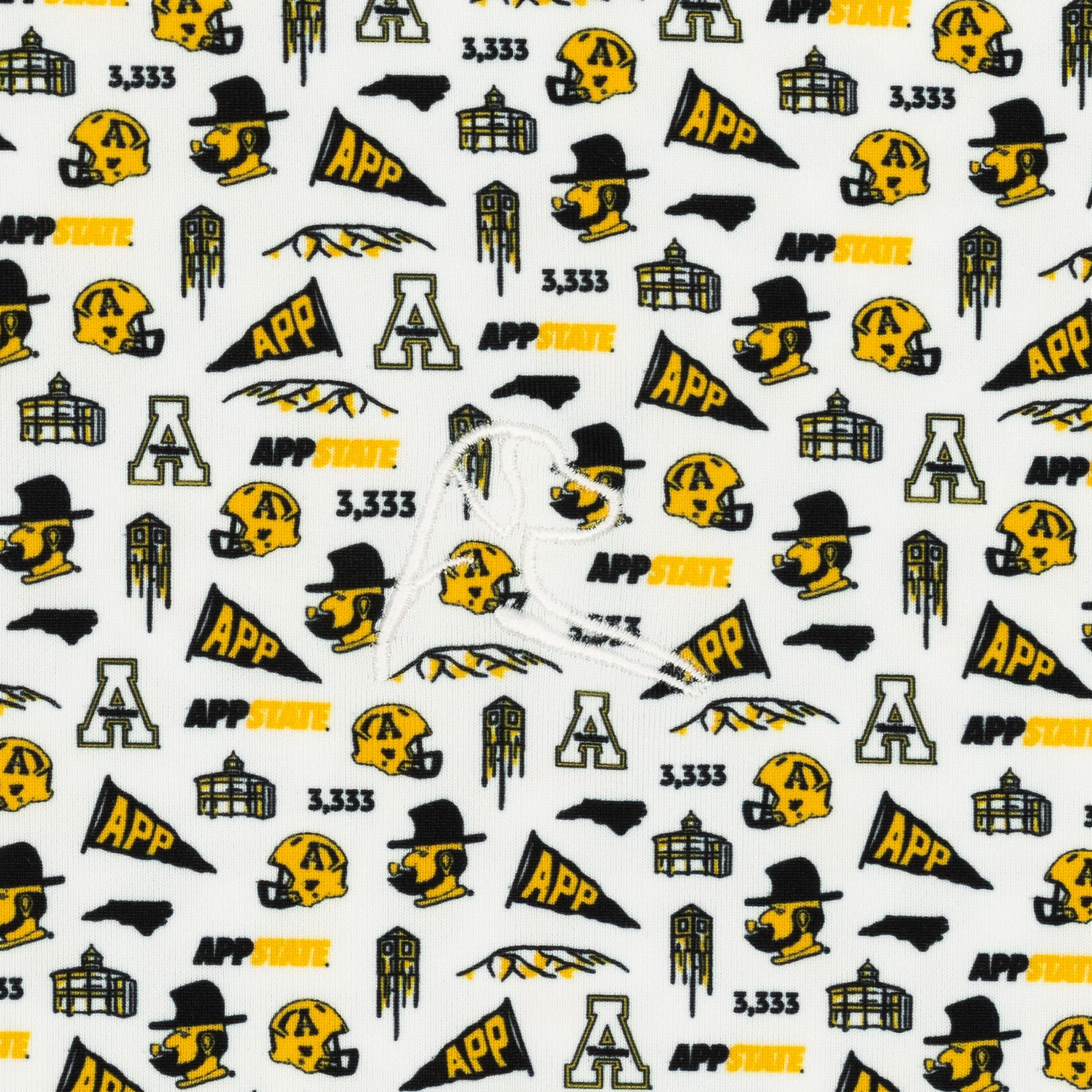 The App State Gameday | Collegiate Polo | The App State Gameday - White/Bright Yellow - Image 3