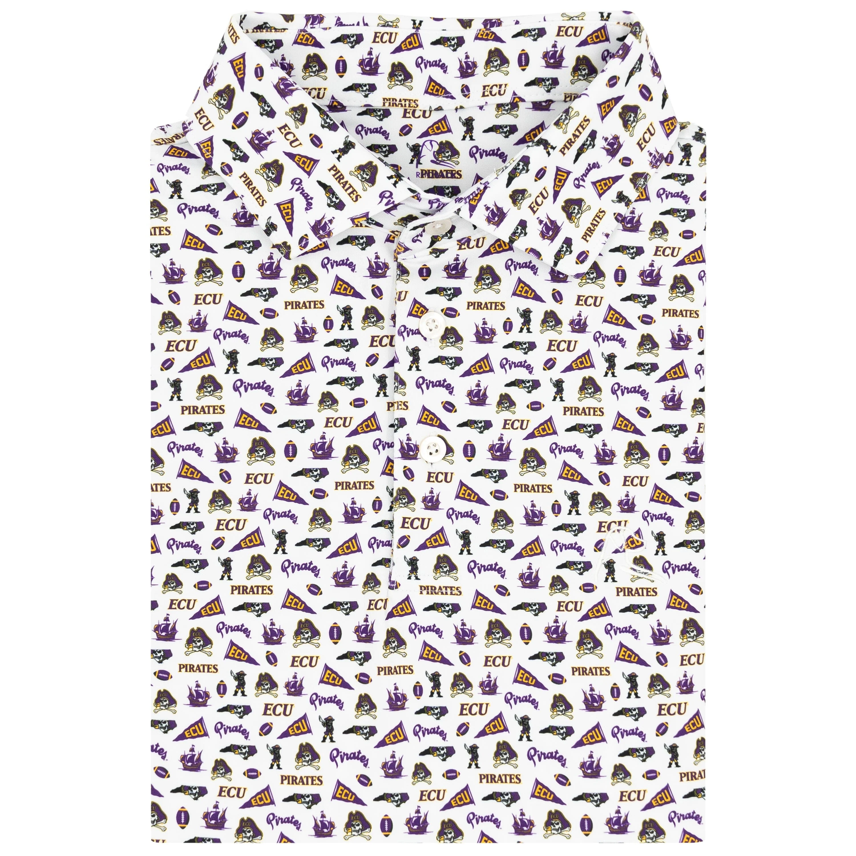 The East Carolina Gameday | Collegiate Polo | The East Carolina Gameday - White/Plum Purple