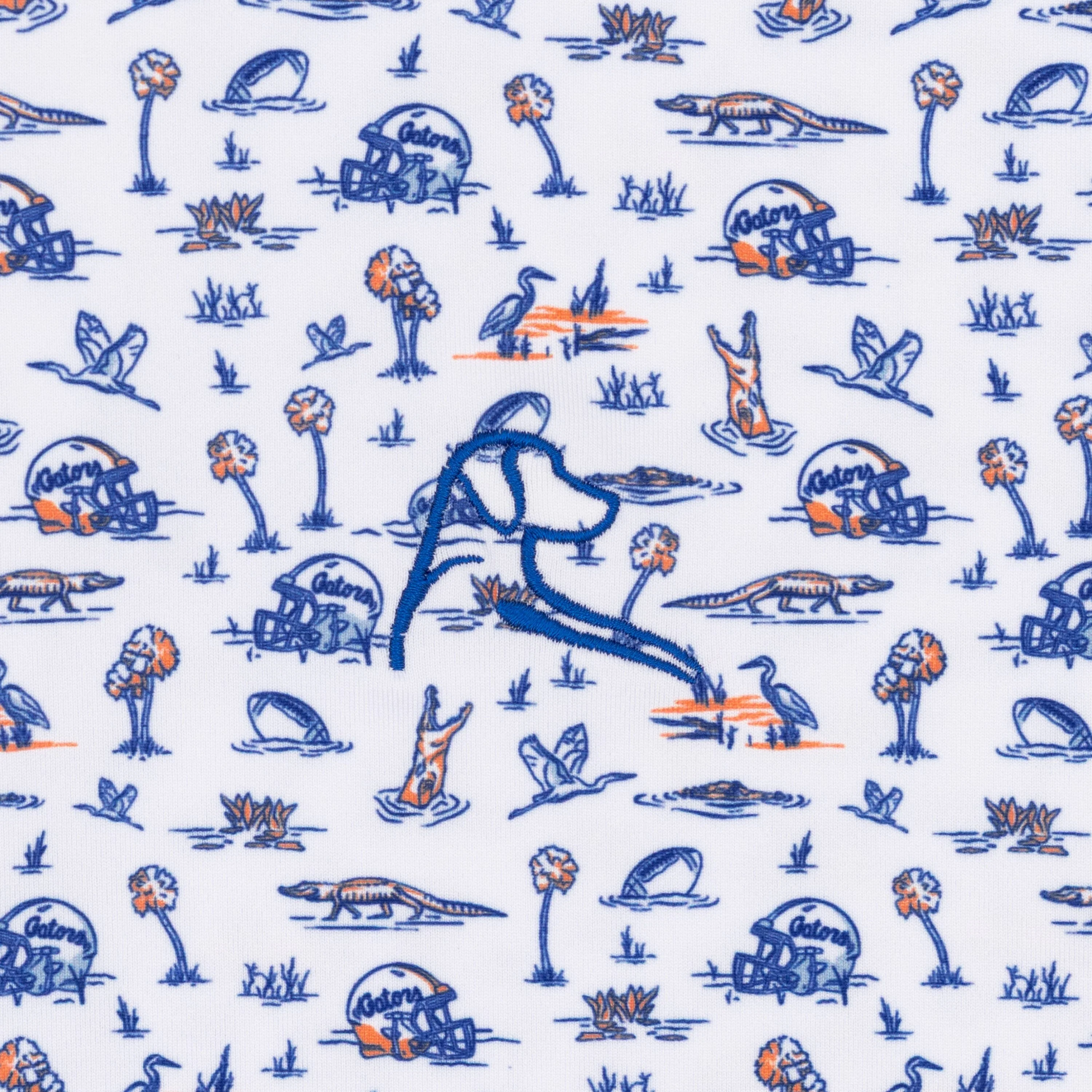 The Florida Gator Nation® | Collegiate Polo | The Florida Gator Nation® - White/Ocean Blue - Image 3