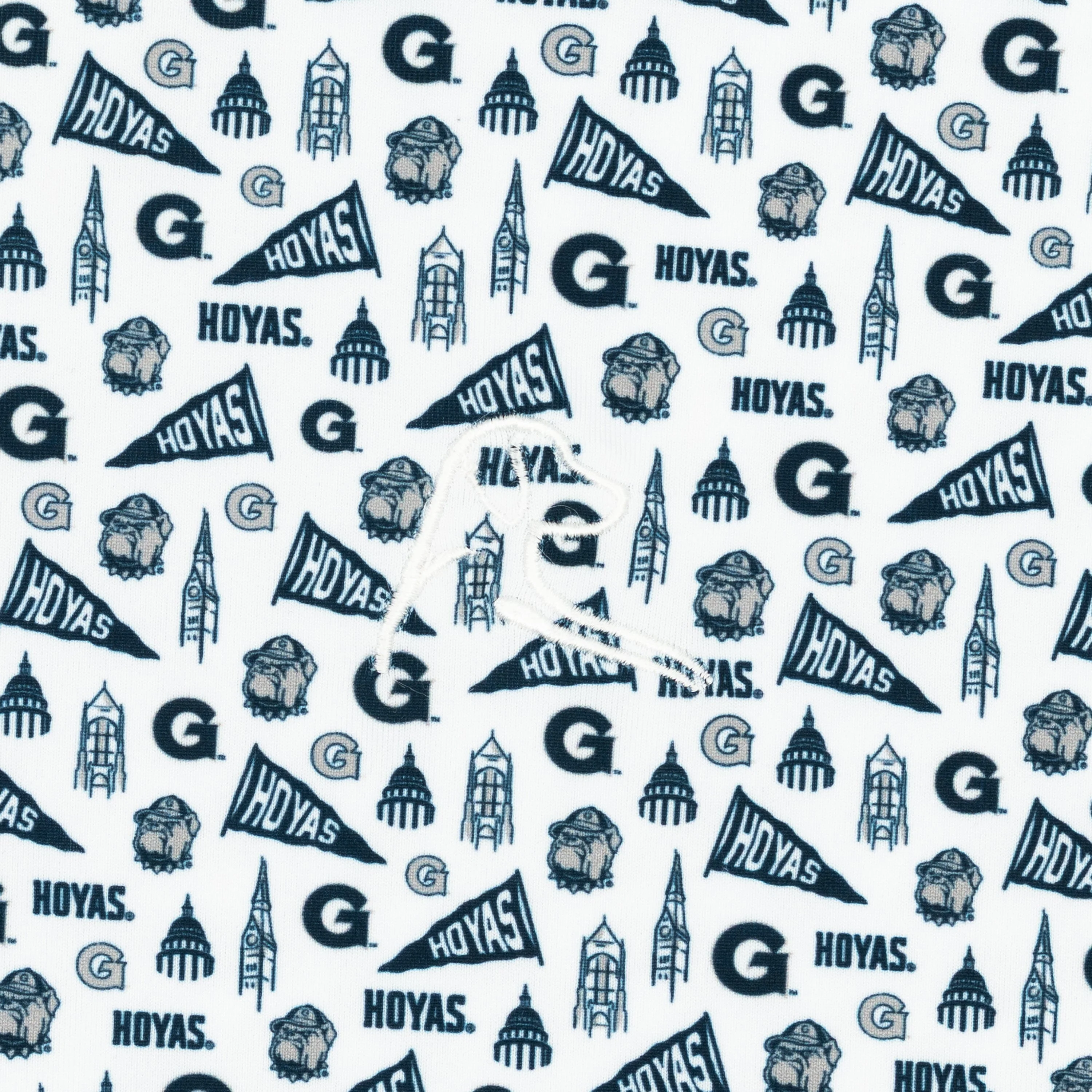 The Georgetown Gameday | Collegiate Polo | The Georgetown Gameday - White/Indigo Blue - Image 3