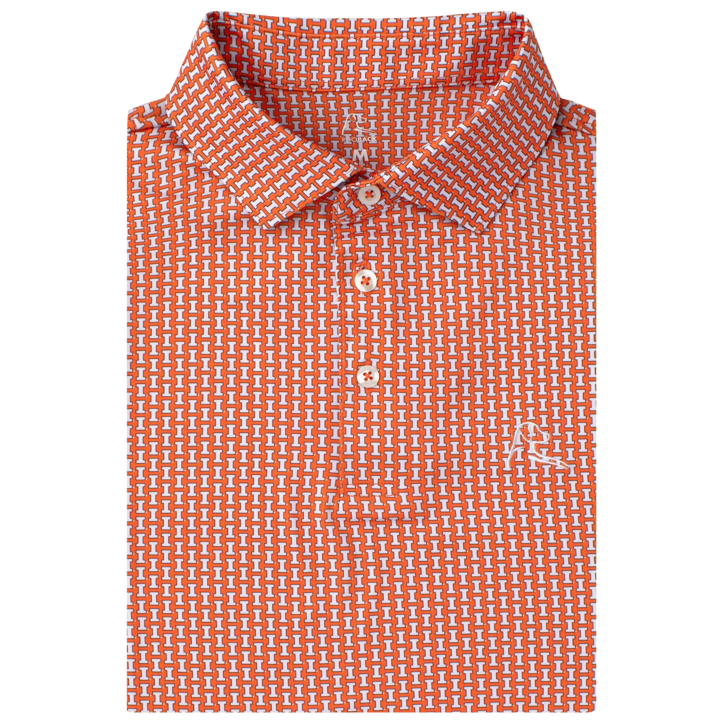 The Illinois Hail To The Orange | Collegiate Polo | The Illinois Hail To The Orange - Orange Burst/White
