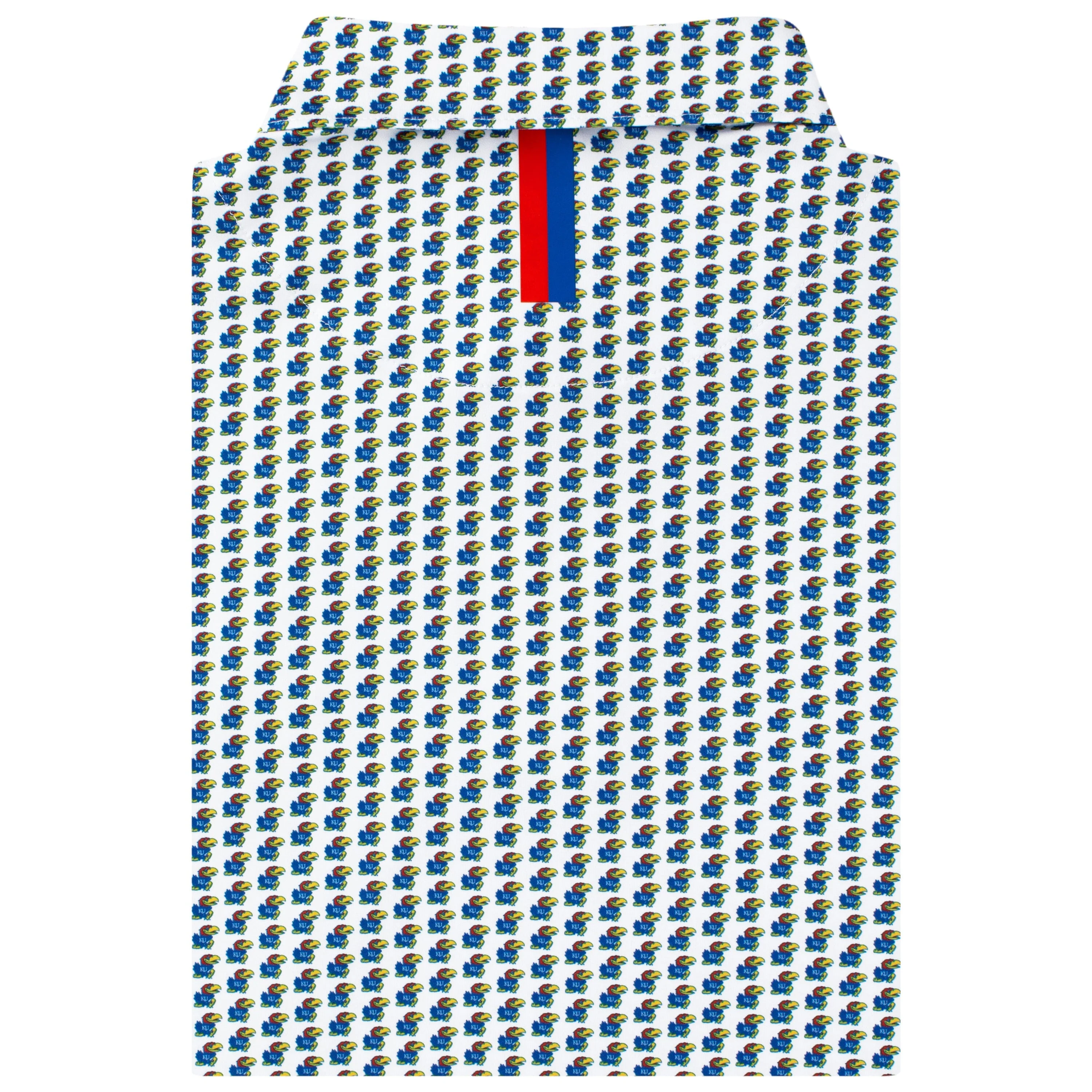 The Kansas Big Jay | Collegiate Polo | The Kansas Big Jay - White/Azure Blue - Image 2
